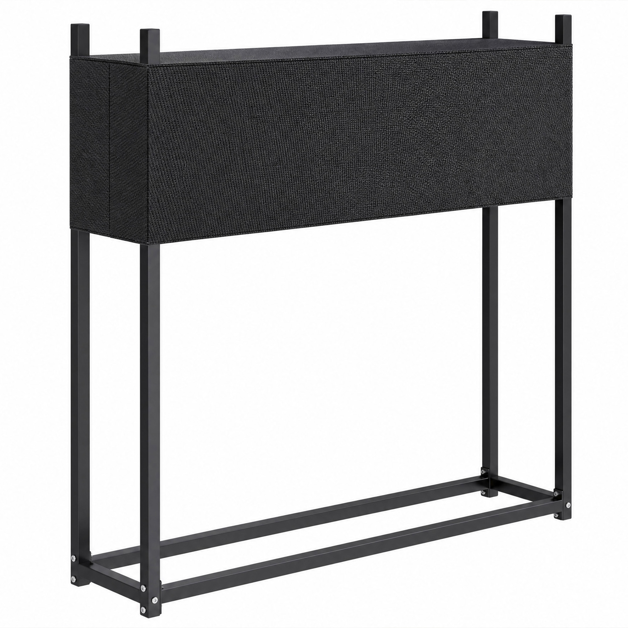 Polttopuuteline 106 x 25 x 113 cm, polttopuuteline 600D Oxford -suojuksella, teräsrunko, jopa 250 kg, musta