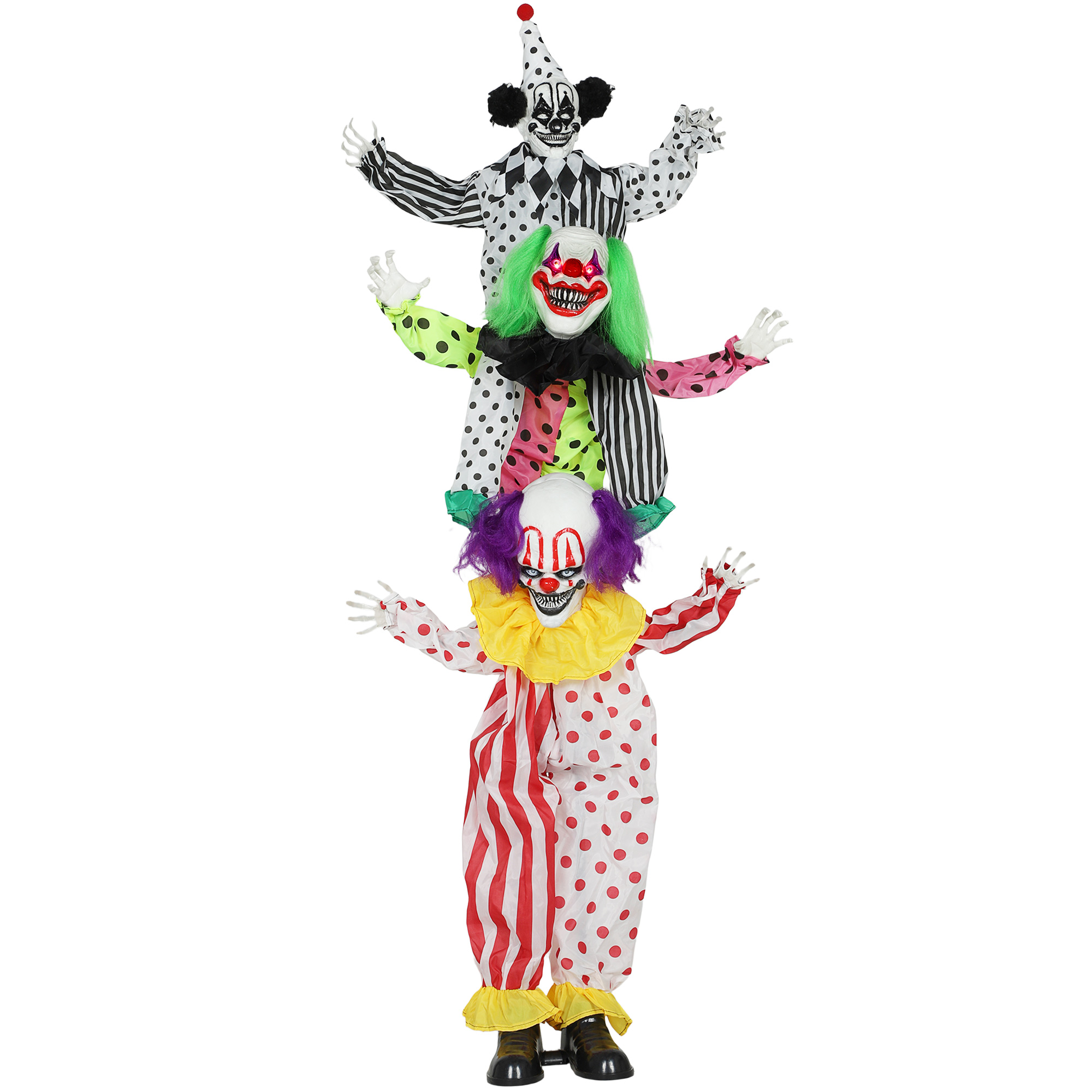 Pinottavia Halloween-animatronisia pellejä, joissa on hehkuvat punaiset silmät, sisäjuhlien rekvisiittaan