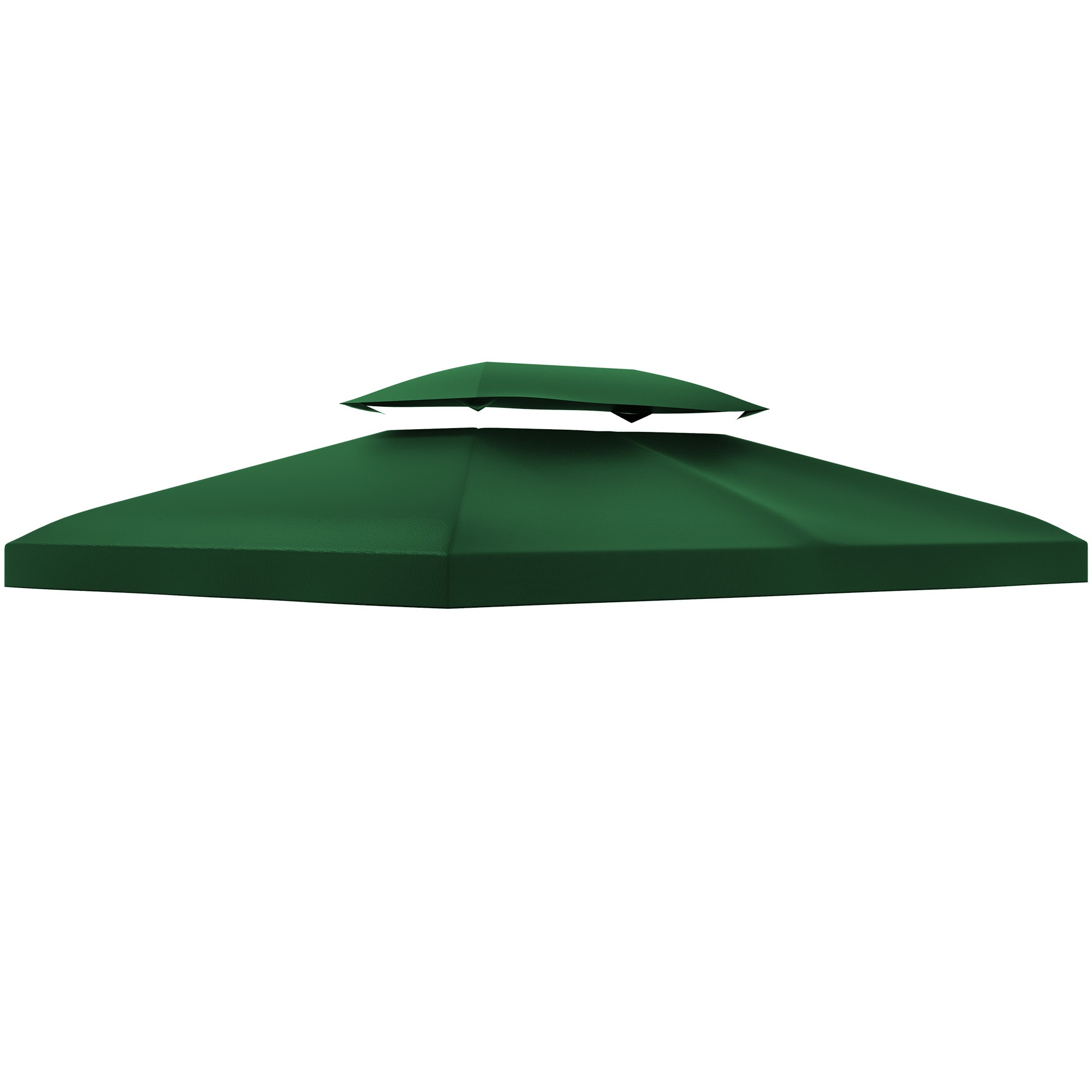 Vettä hylkivä kaksitasoinen vaihtokatto 3 × 4 m metallipaviljonkiin, polyesteri 180 g/m², vihreä