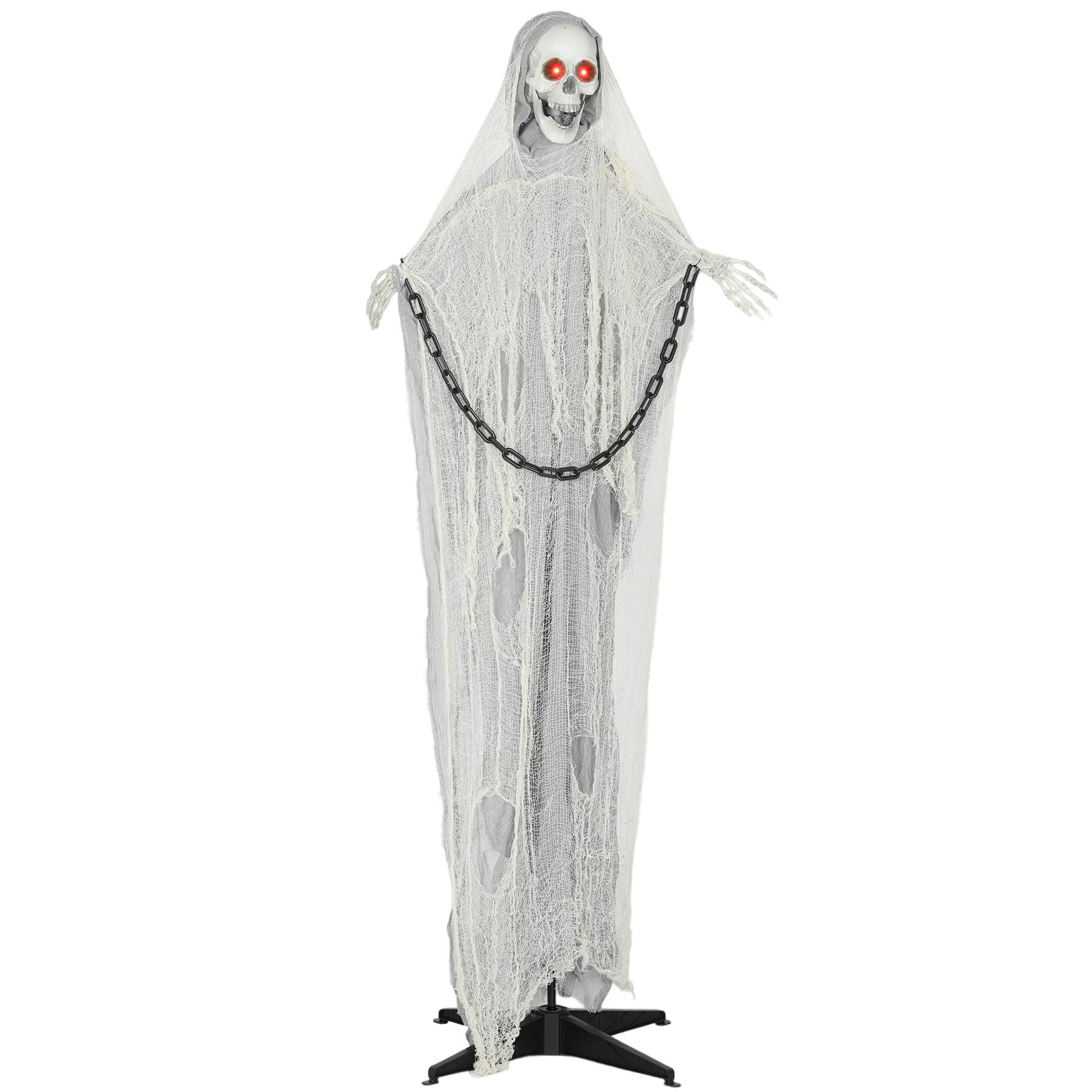 Halloween-koristeet Grim Reaper ulkokäyttöön 183 cm animoitu puhuva Halloween Grim Reaper hehkuvilla silmillä ja kammottavalla äänellä Halloween-koristeet oveen, puutarhaan, juhliin, pihalle, kummitustaloon