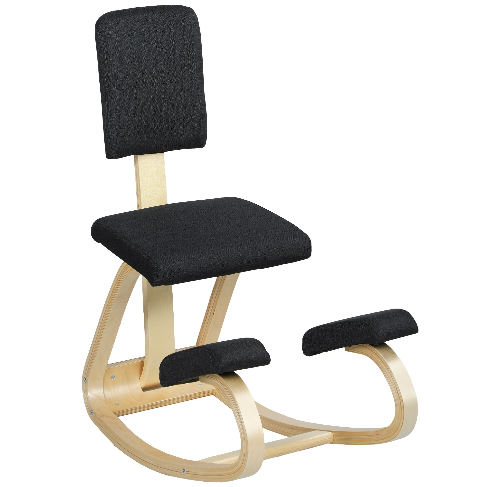 Ergonominen polvistutuoli, polvistuva jakkara, terveystuoli kotiin, toimistoon, meditaatioon, musta
