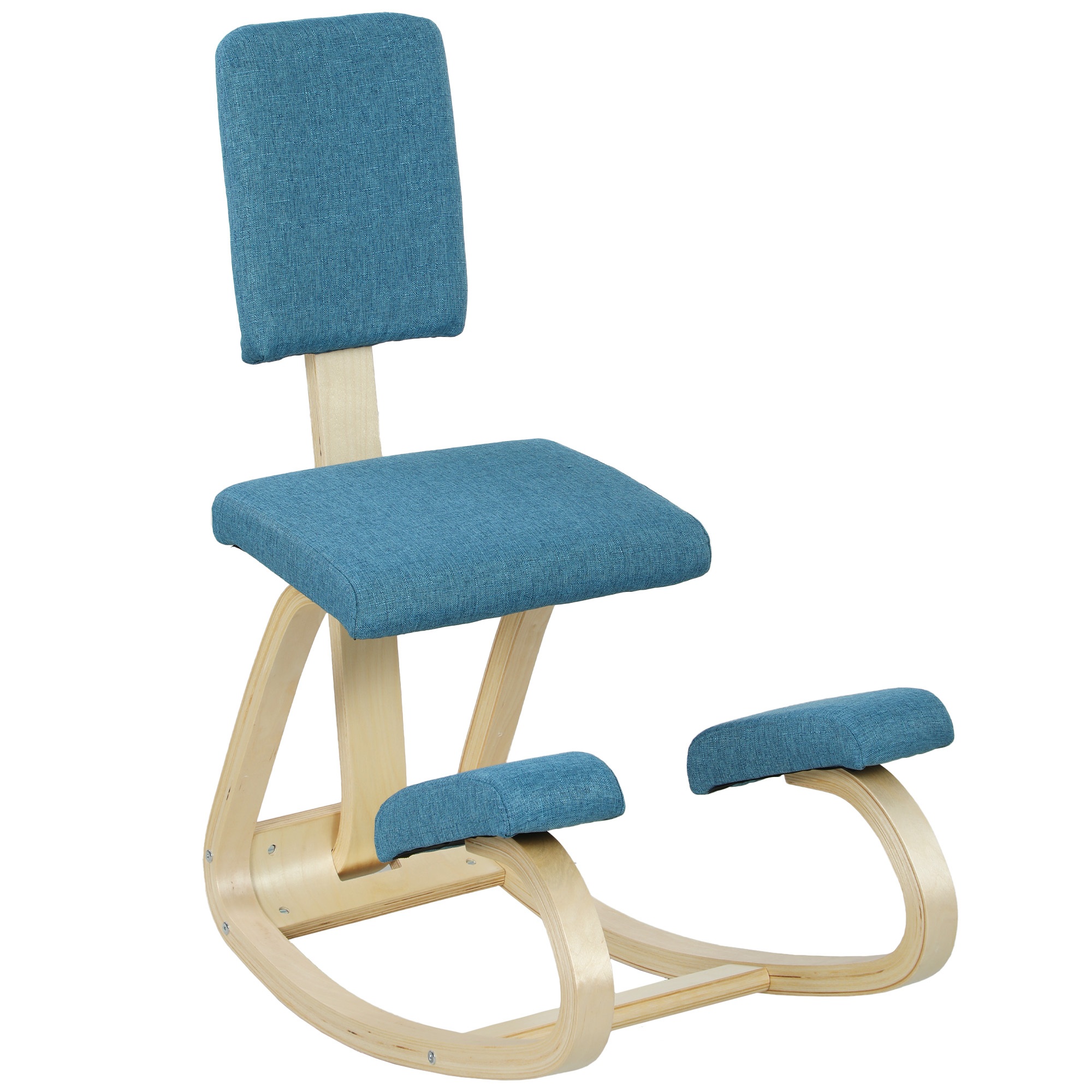 Ergonominen polvistutuoli, polvistuva jakkara, terveystuoli kotiin, toimistoon, meditaatioon, tummansininen
