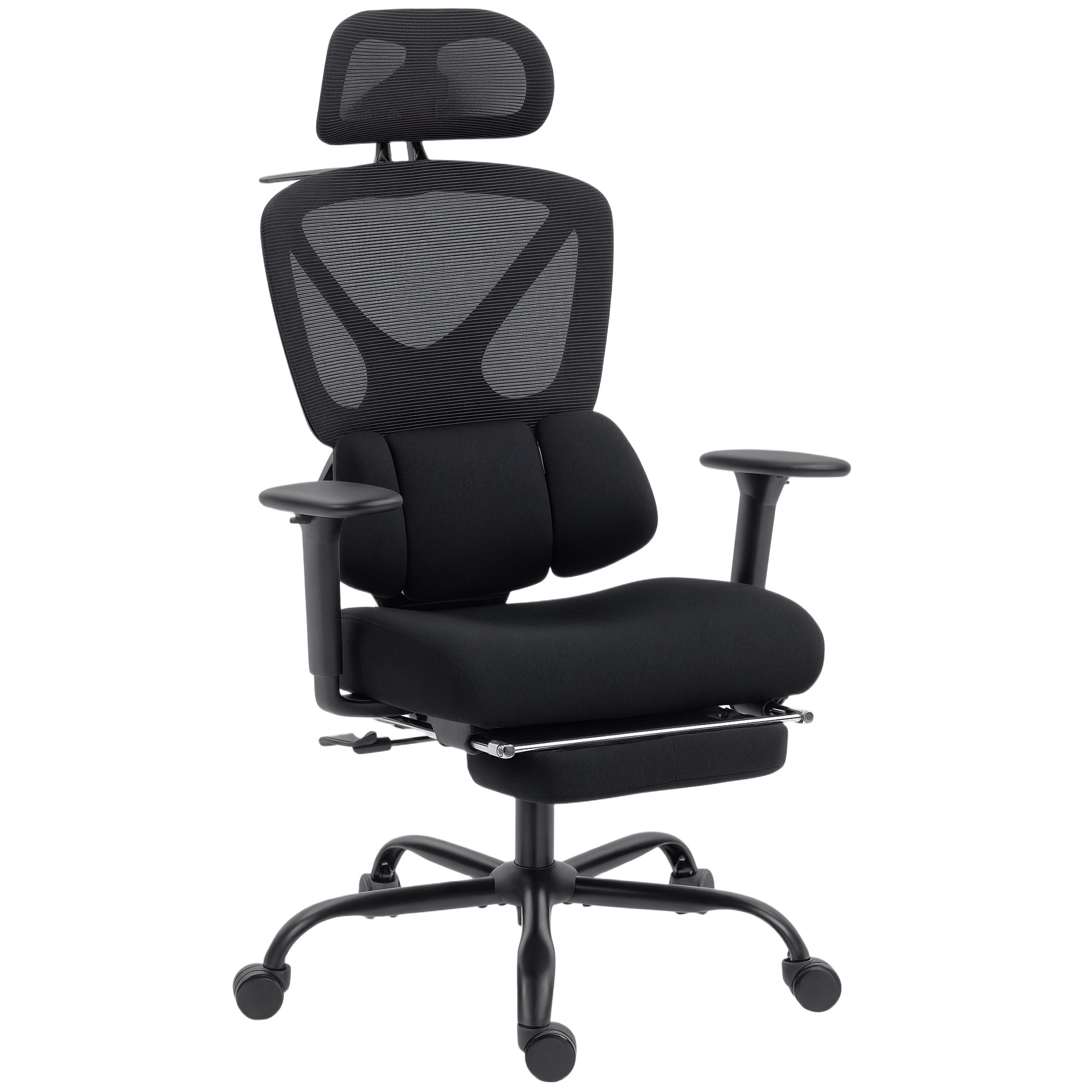 Ergonominen työtuoli pyörillä, verkkokangas, ristiselän tuki, tietokonetuoli käsinojilla, säädettävä niskatuki