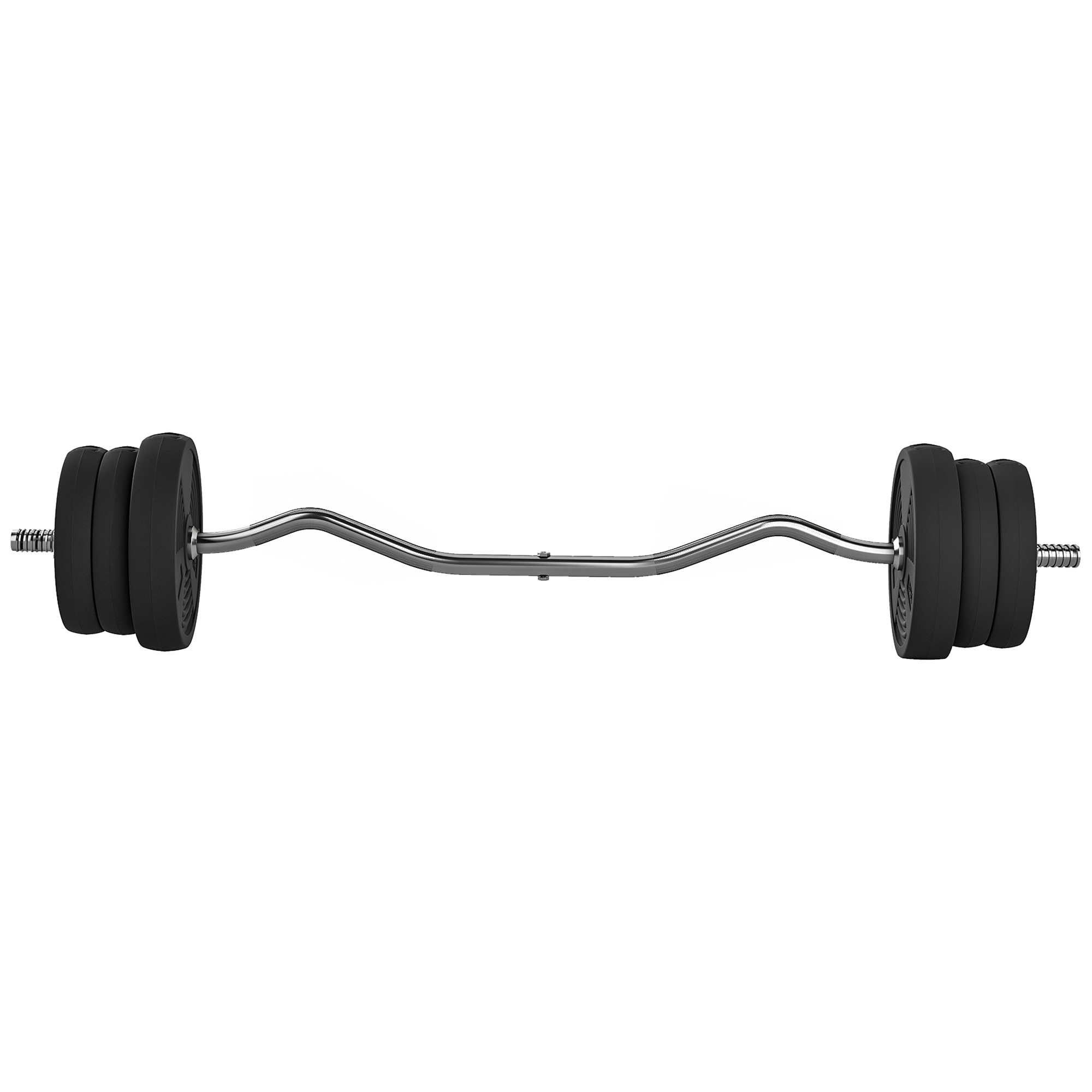 Levypainosetti 25 kg, liukumaton käsipainotanko, 6 painoa, PVC-pinnoite, teräslevy