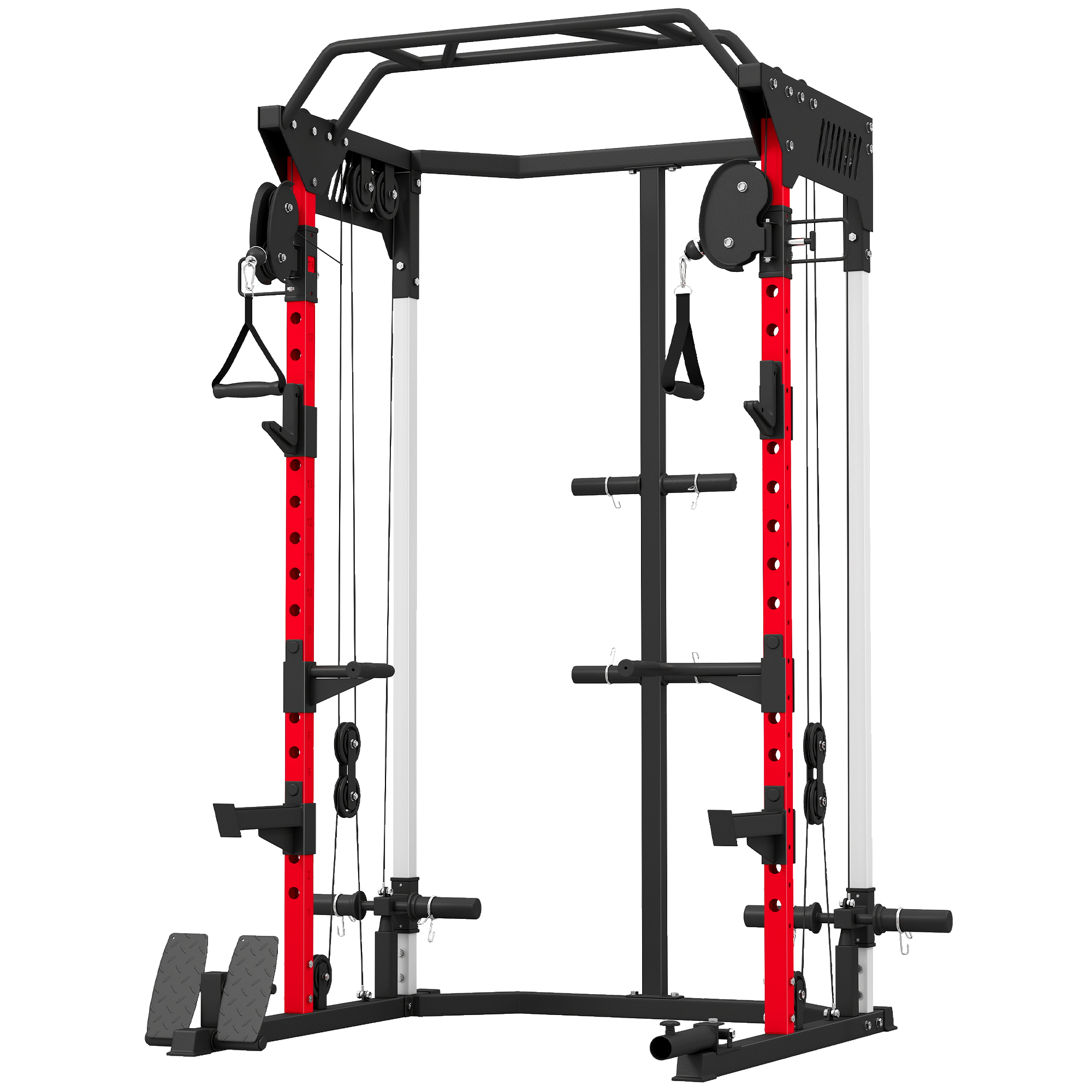 Power Cage Smith -laite, Power Rack säädettävällä vaijeritaljajärjestelmällä, monitoiminen jopa 300 kg:n painoon asti