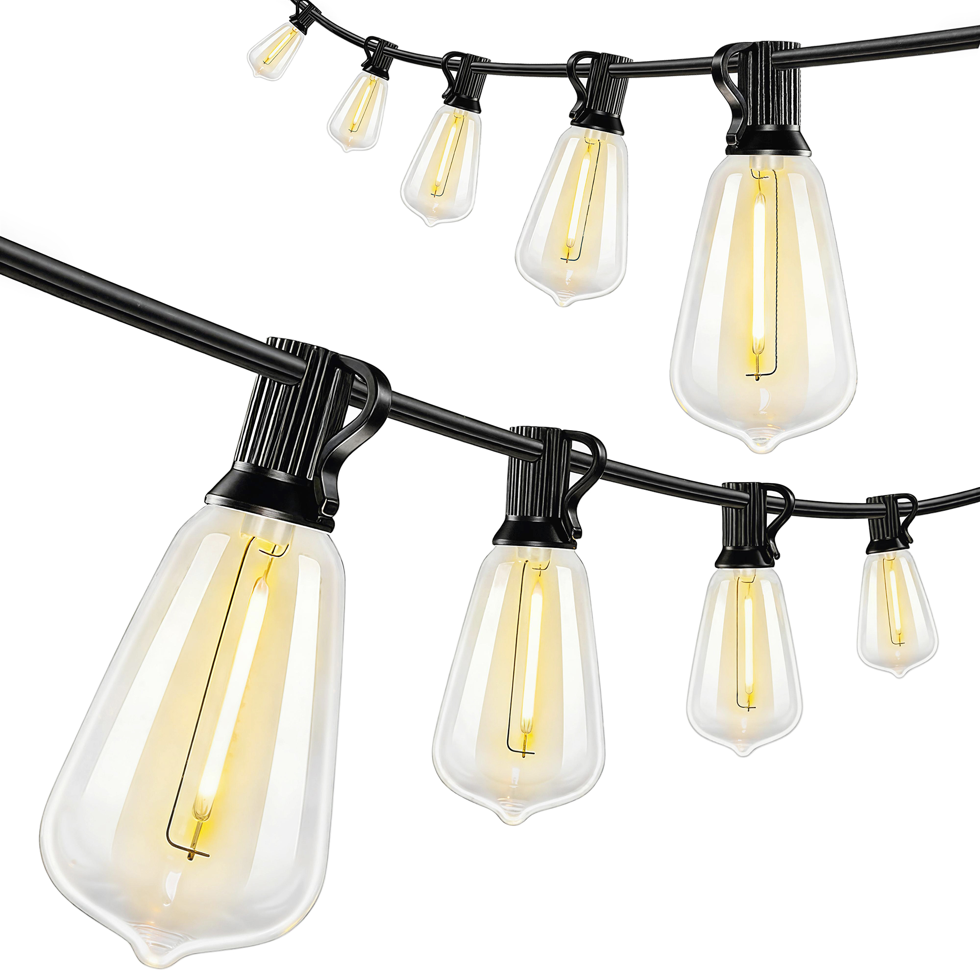 50 LED-verhovaloa, 18 m yhdistettävää valosarjaa, IP44-roiskevesitiivis, sisä- ja ulkokäyttöön