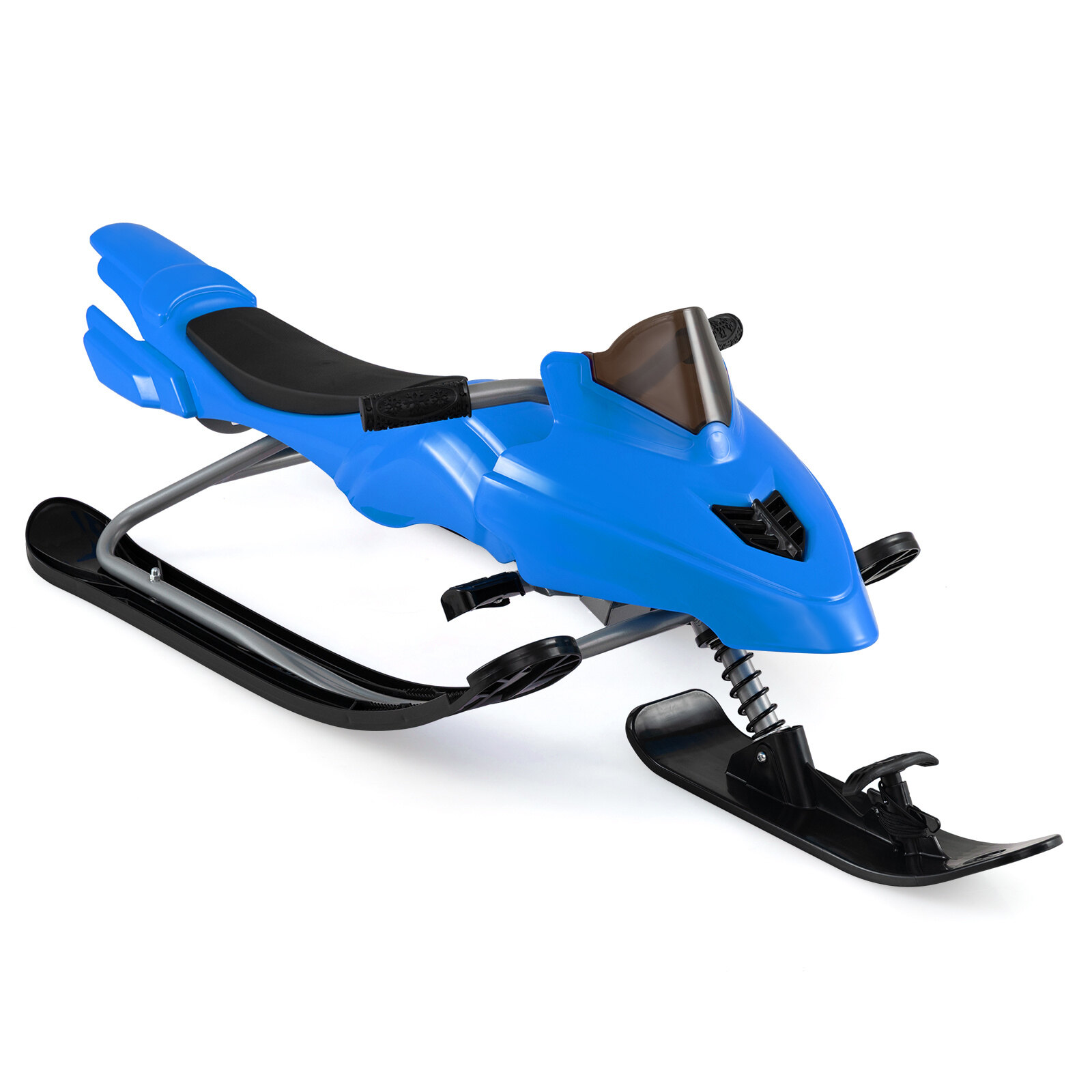 Lasten Snow Racer -kelkka jarruilla, hinausköysillä ja ohjauskahvalla talvikäyttöön - sininen