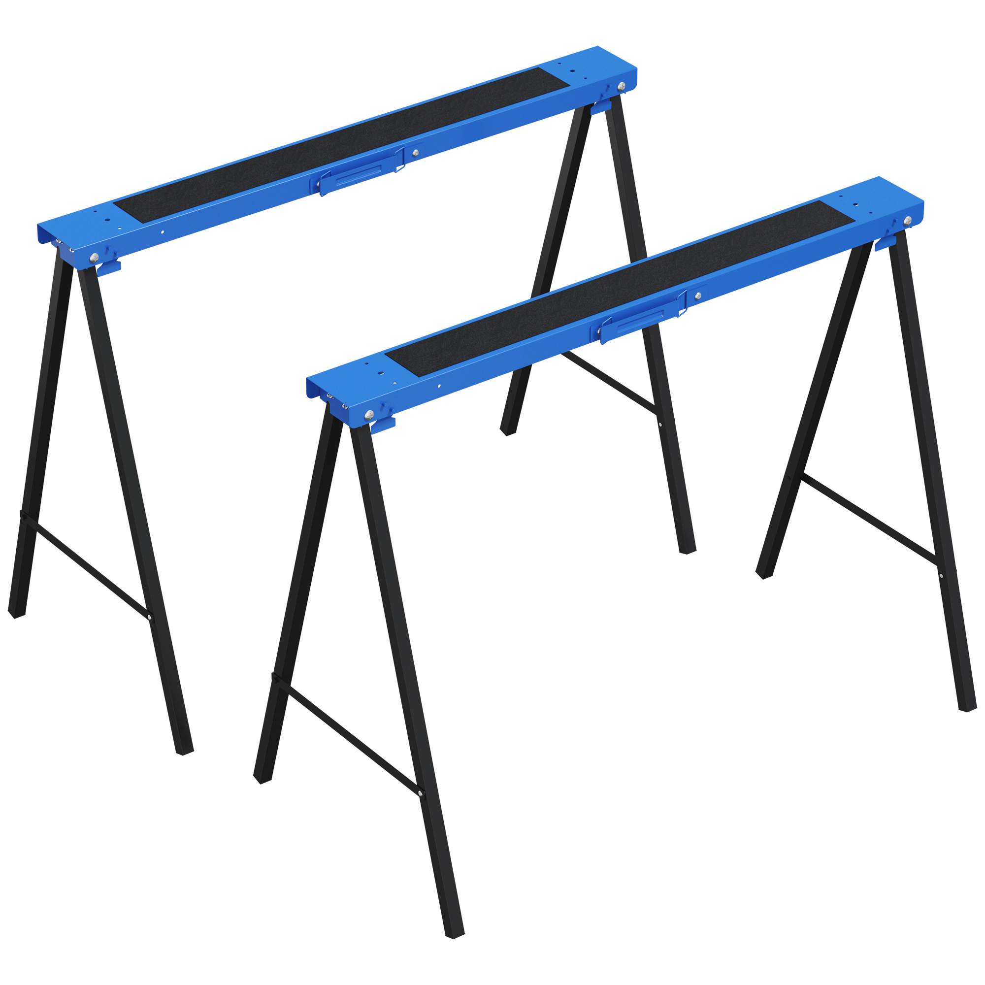 Metalliset työpukit, 2 kpl, kantavuus enintään 250 kg, sininen