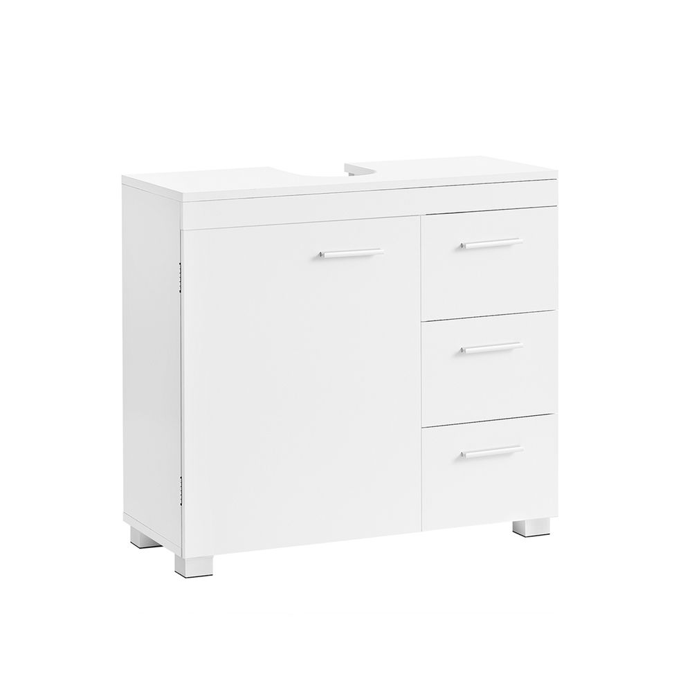 Kylpyhuonekaappi 30 x 70 x 64 cm, 2 osaa oven takana, pilvenvalkoinen