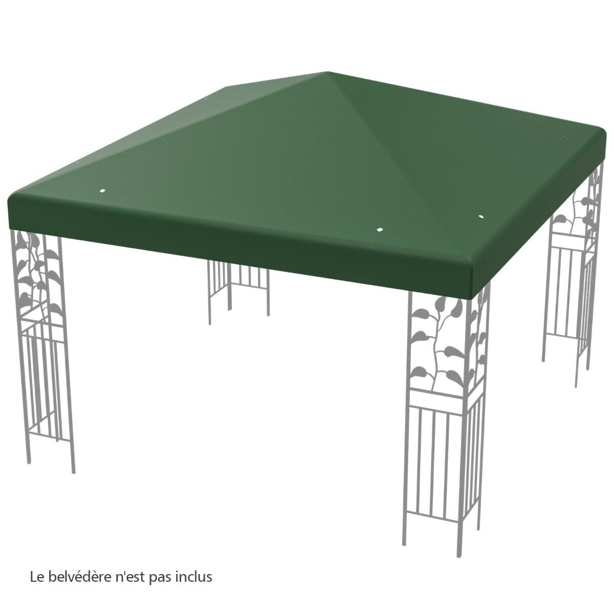 Paviljongin aurinkovarjon vaihtokatos tarranauhakiinnityksellä 300 x 300 cm tummanvihreä