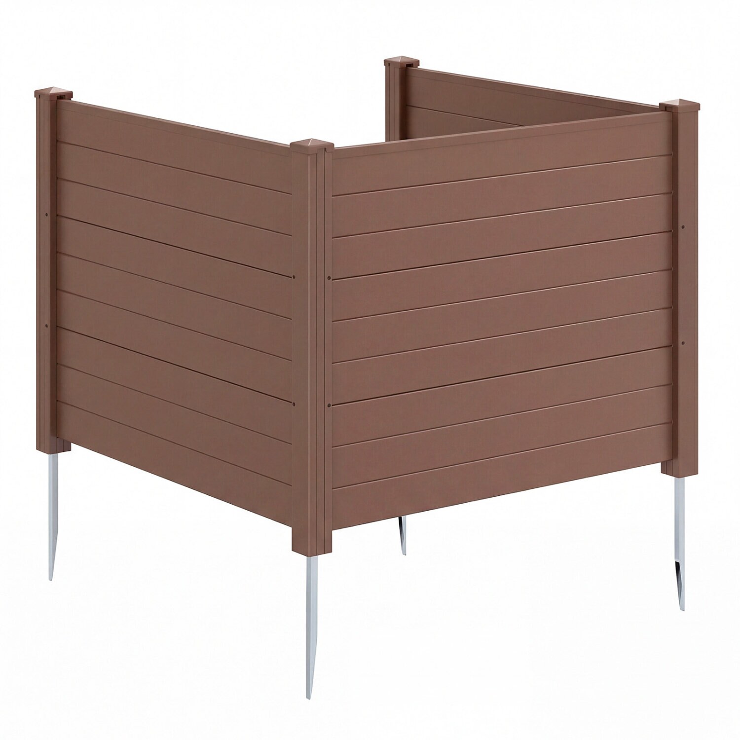 122 cm x 96,5 cm ilmastointiaita, 3 paneelia, metalliset maavaarat, patiolle ja takapihalle - ruskea