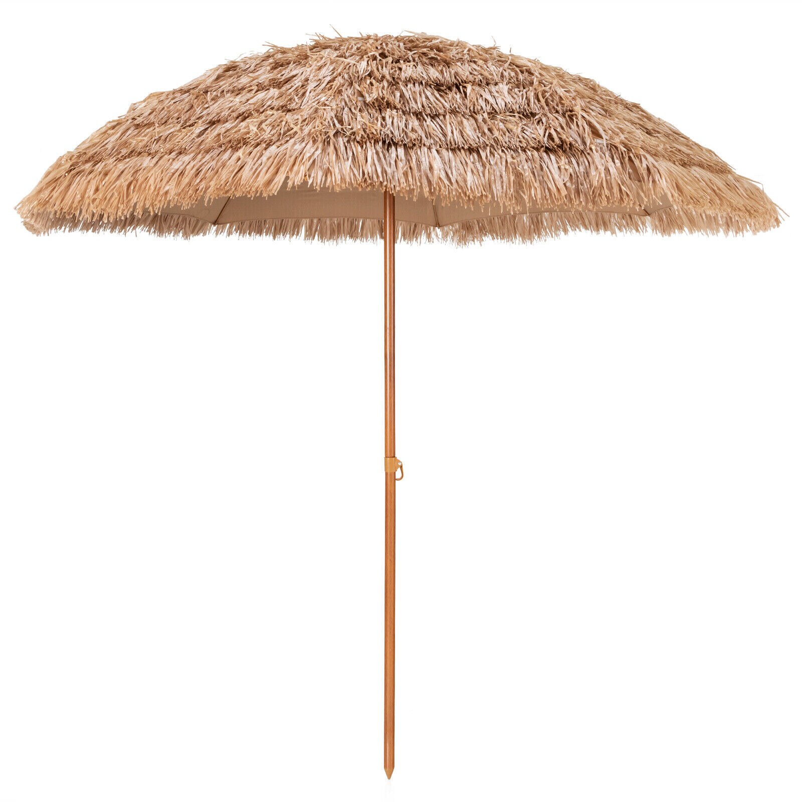 244 cm olkikattoinen tiki-patiovarjo, havaijilainen hula-rantavarjo