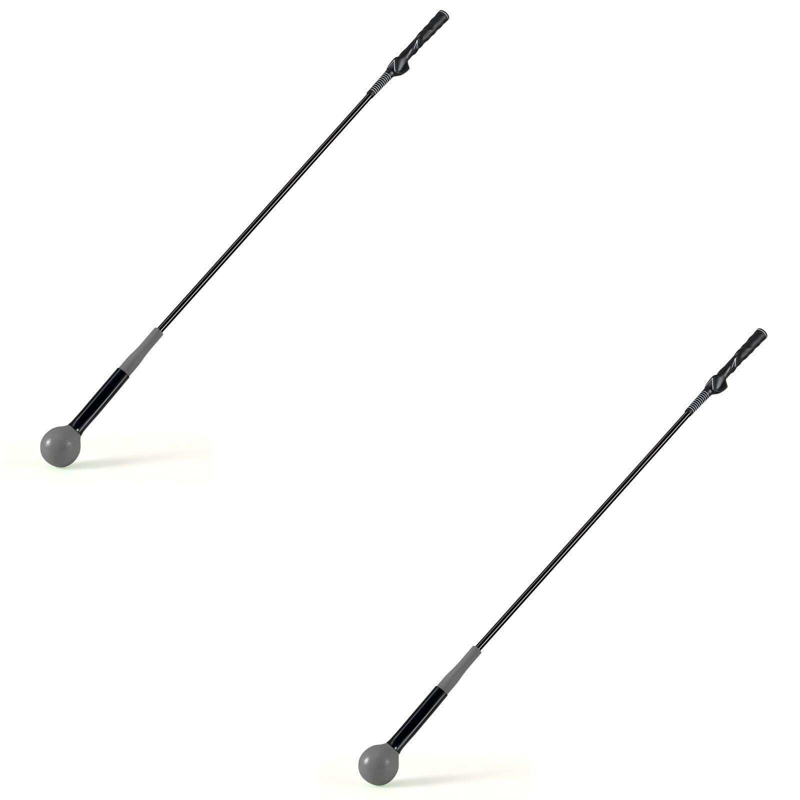 2 kpl:n setti, 120 cm:n golflyöntiavusteet painotetulla päällä, golfharjoitteluapuvälineet, lyöntiavustin, harmaa