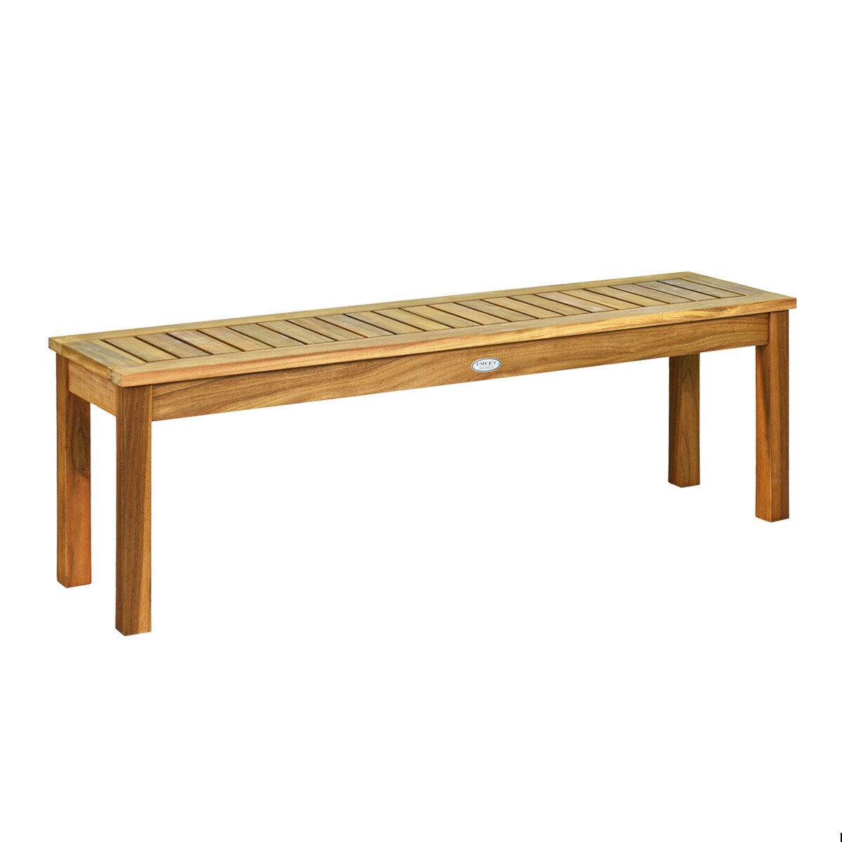 Akaasiapuusta valmistettu 132 cm ulkoruokailupenkki