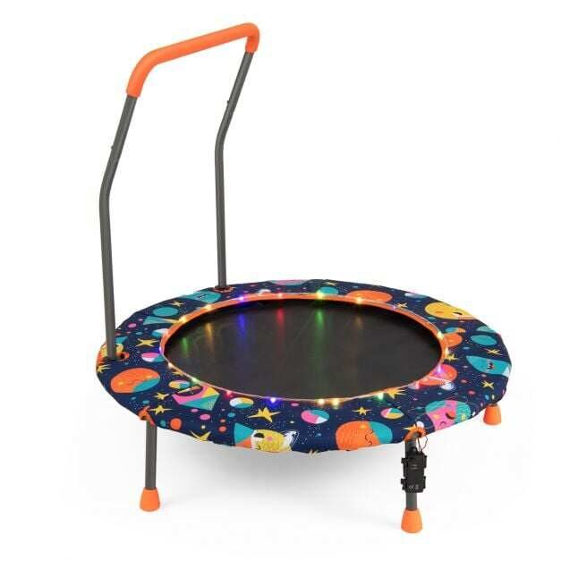 Φ92 cm lasten trampoliini Mini trampoliini lapsille monivärisellä LED-valaistuksella