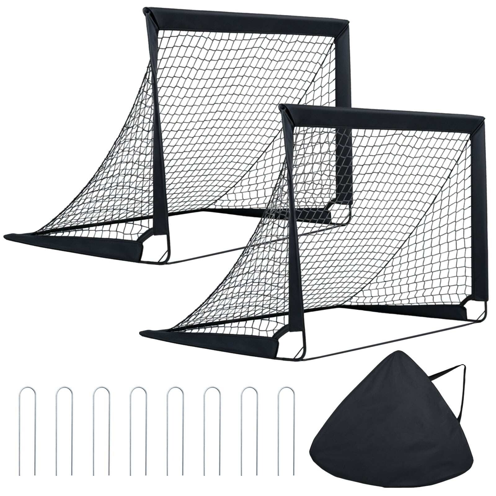 120 x 92 cm 2 pop-up jalkapalloverkon setti kantokassilla ja 8 maakiilan kanssa