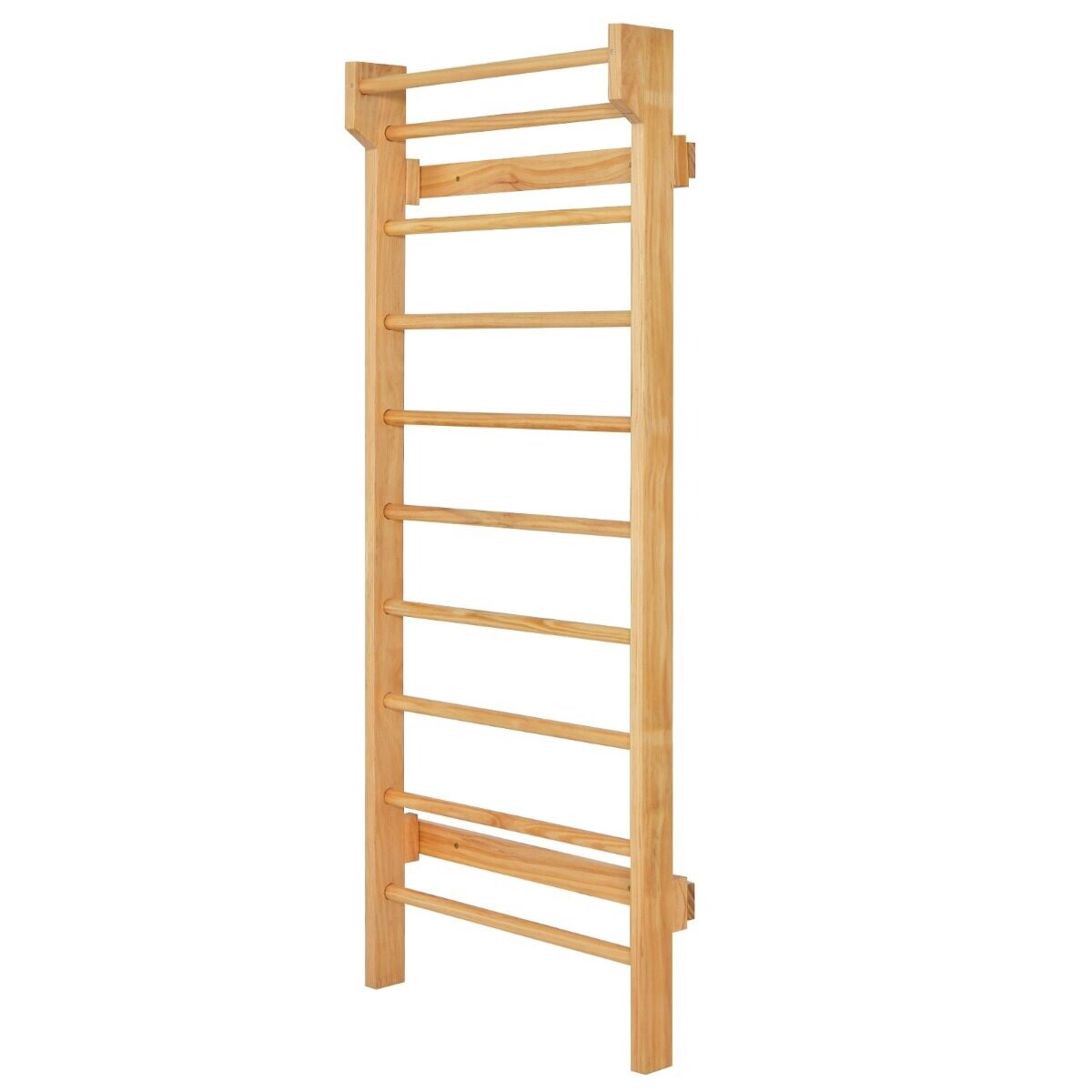 Voimistelupuiden wall handlesex-tangon kapasiteetti 150 kg, tangon halkaisija 3,3 cm, mäntyä, 195x80x14cm, luonnollinen