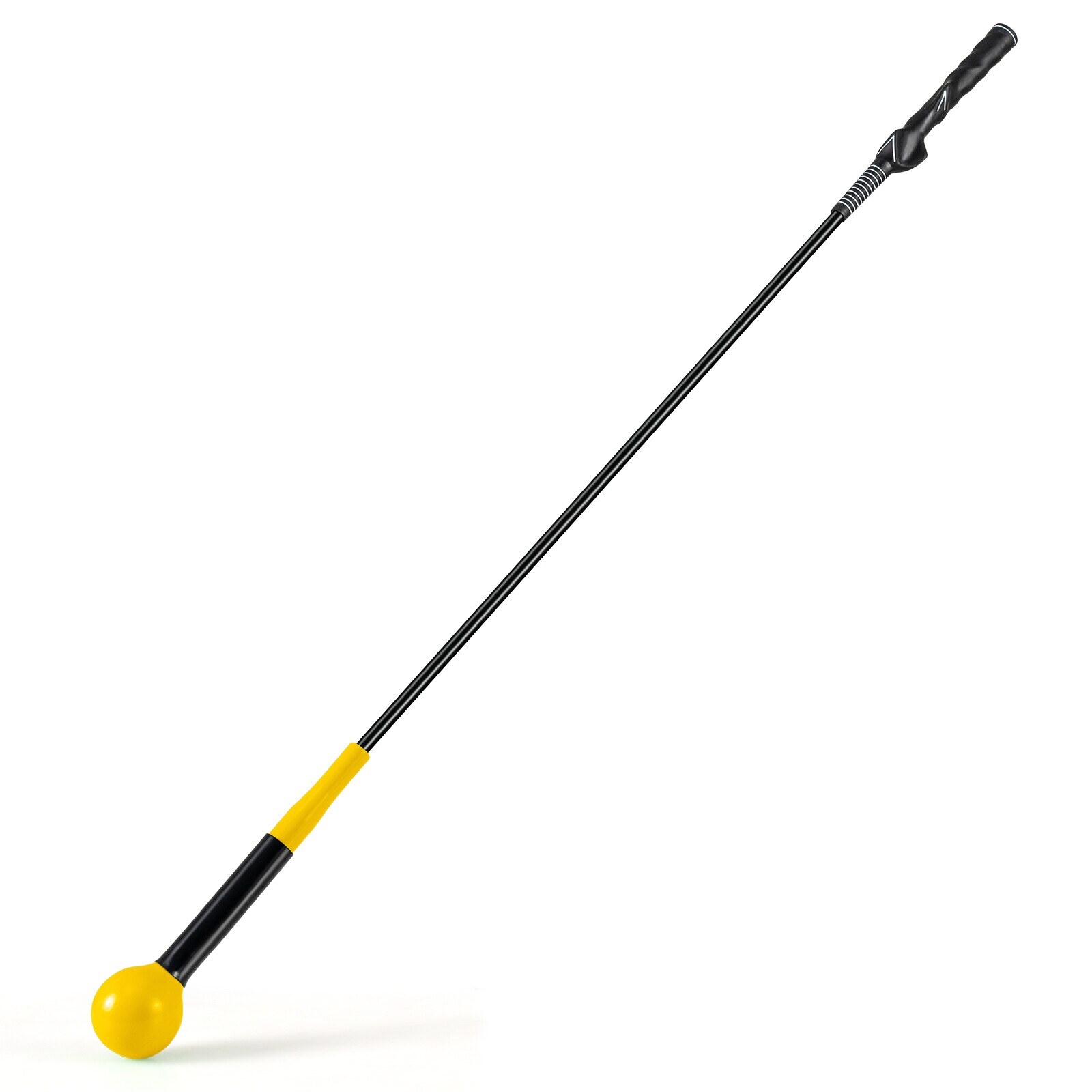 2 kpl:n setti, 120 cm:n golflyöntiavusteet painotetulla päällä, golfharjoitteluapuvälineet, lyöntiavustin, keltainen