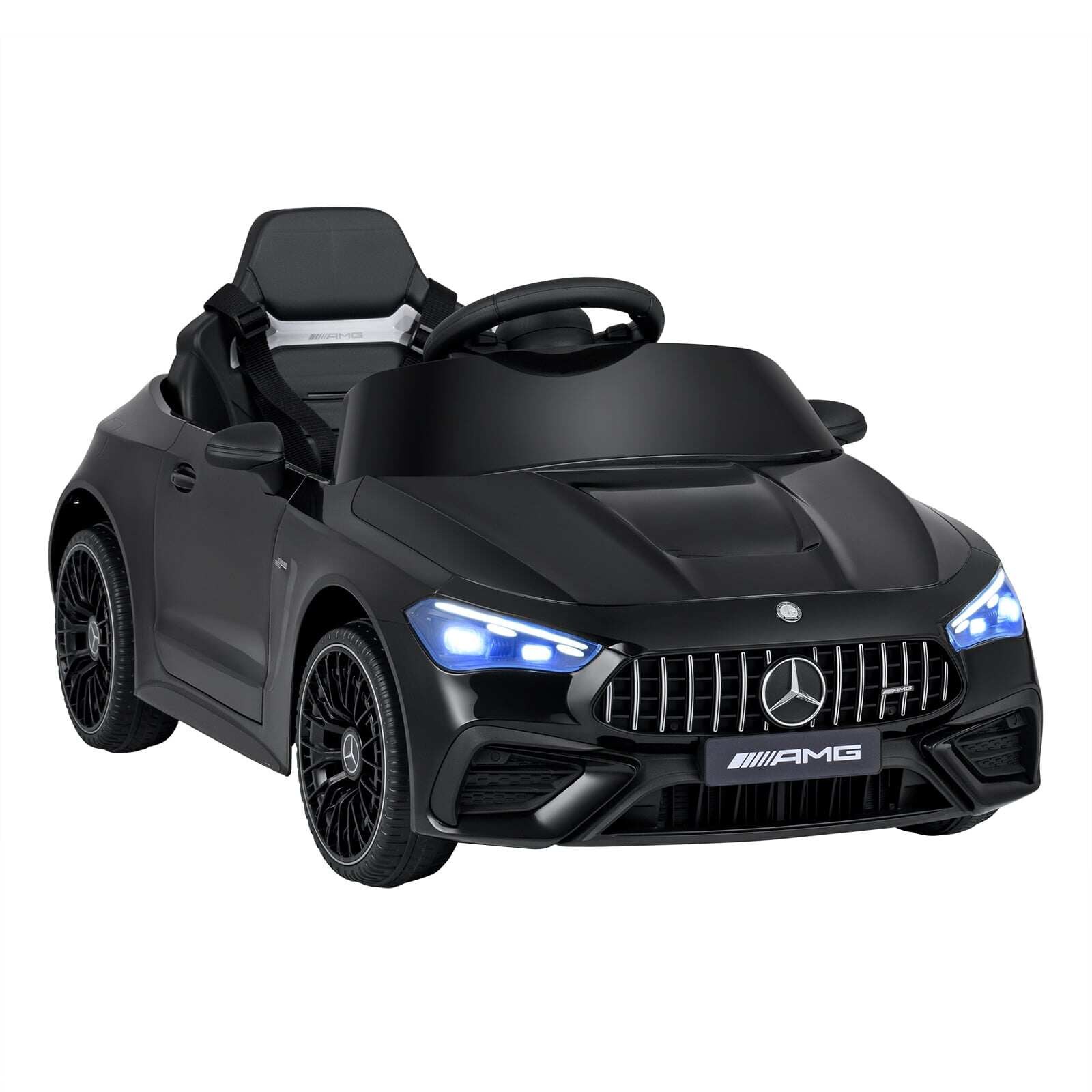 Lasten sähköauto 12 V Mercedes-AMG lastenauto LED-valoilla ja 2,4 G:n kaukosäätimellä musta