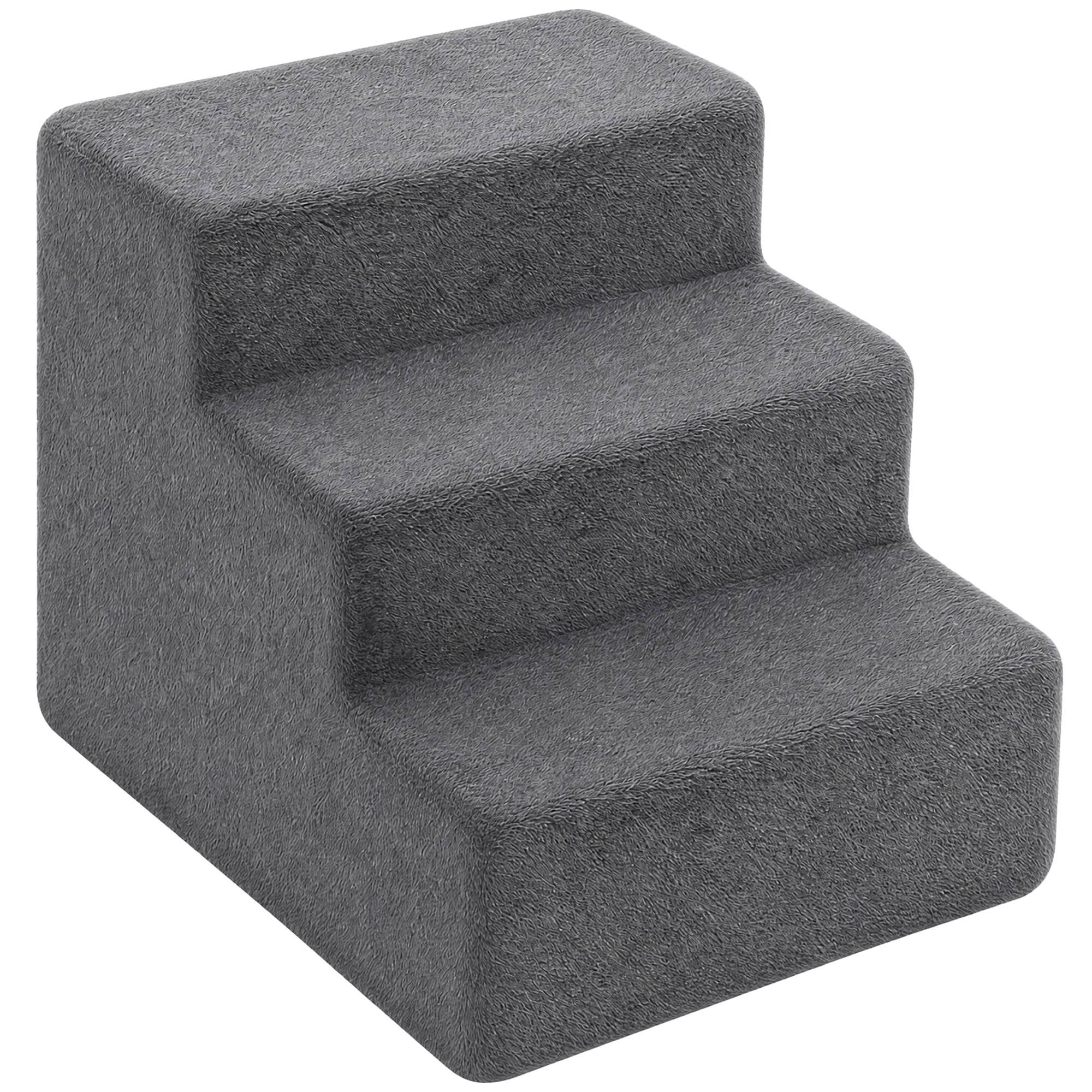3-askelmaiset koiranportaat pienille koirille, irrotettava päällinen, 35 cm, tummanharmaa