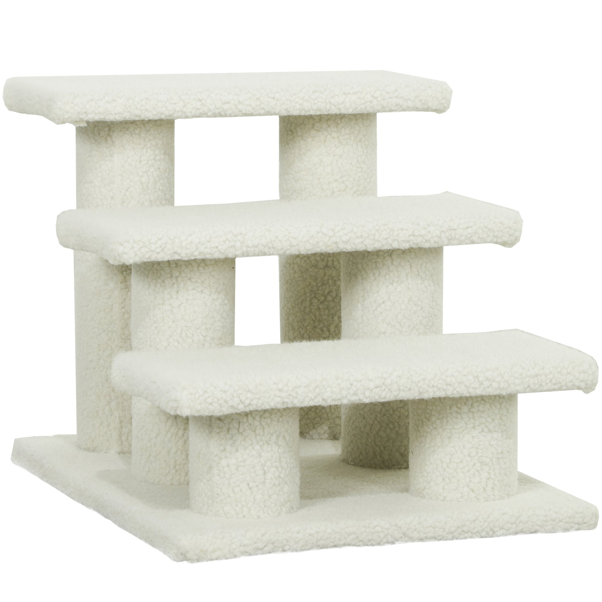 Kissanportaat, 3 askelmaa, lemmikkiportaat kissoille, pehmolelut lemmikkiportaat, 45 x 35 x 34 cm, beige