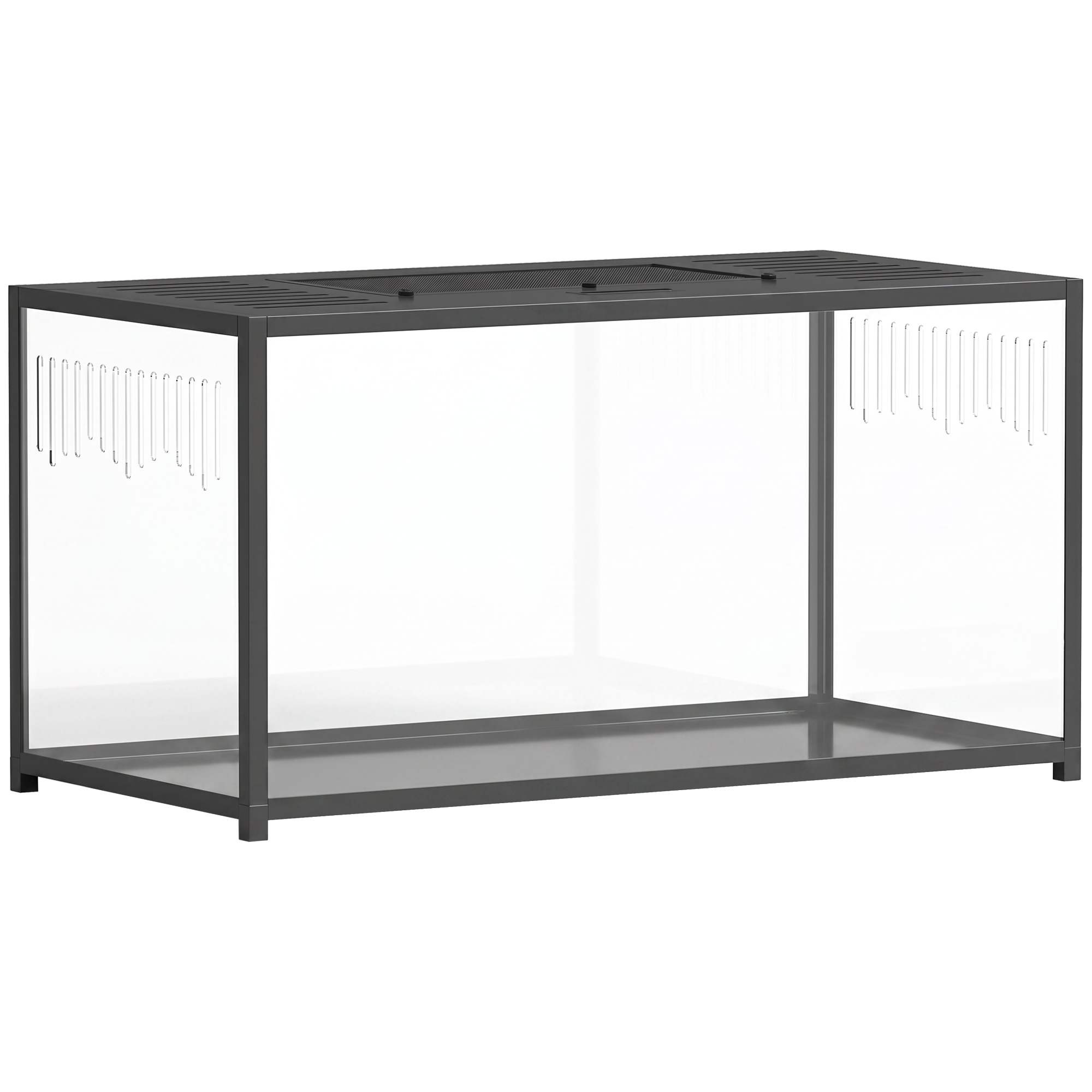 Suuri hamsterihäkki 100 x 50 x 52,5 cm, alumiinista ja akryylistä valmistettu jyrsijähäkki, jossa saranallinen kansi, syvä pohjataso ja pariovet