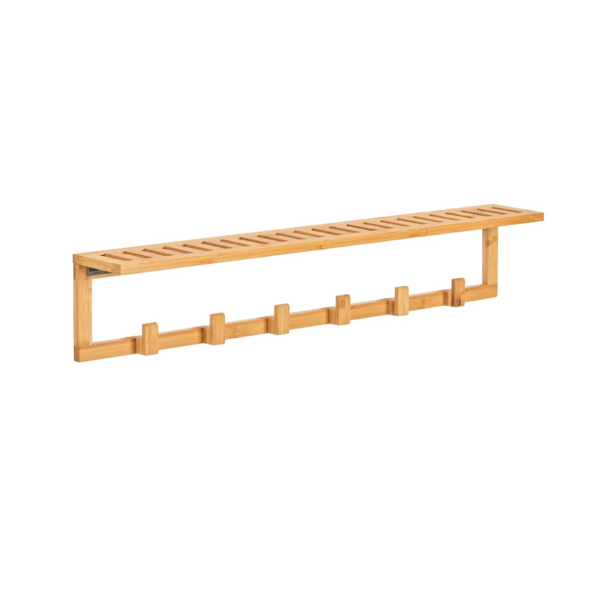Seinähylly 6 Koukkua bambupuuta Luonnollinen