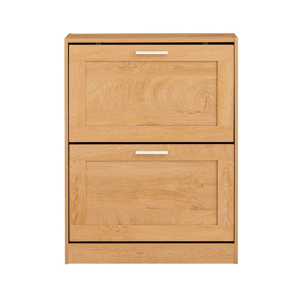 Kenkäkaappi 2 Ovella puukuitulevyä ja lastulevyä Beige