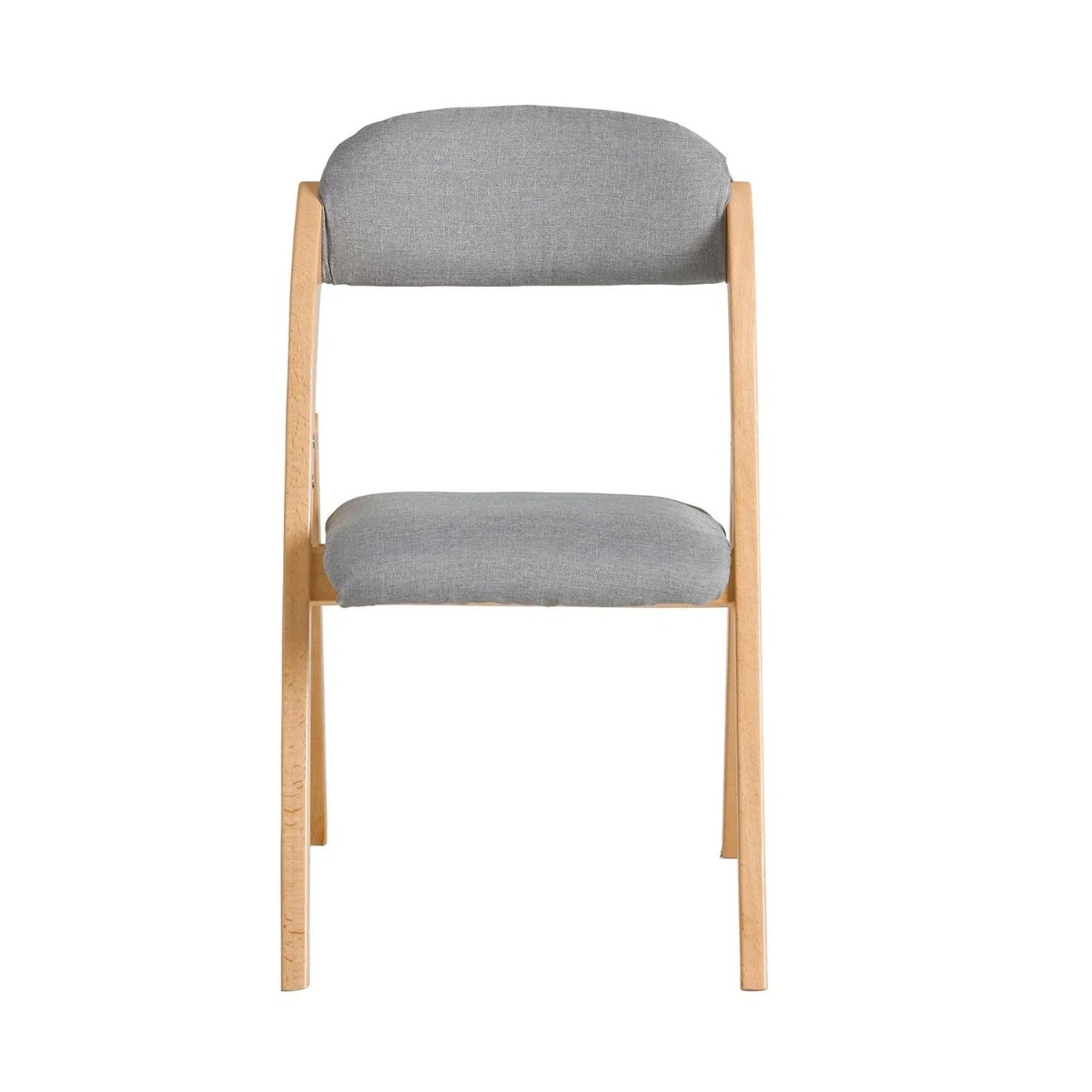 Taitettava Pehmustettu Puutuoli - Ergonominen, Tilaa Säästävä Keittiö- ja Toimistotuoli, Vaaleanharmaa