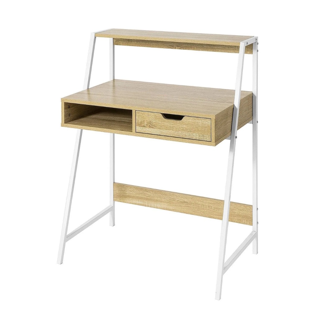 Tietokonepöytä lastulevyä ja Metalli Beige