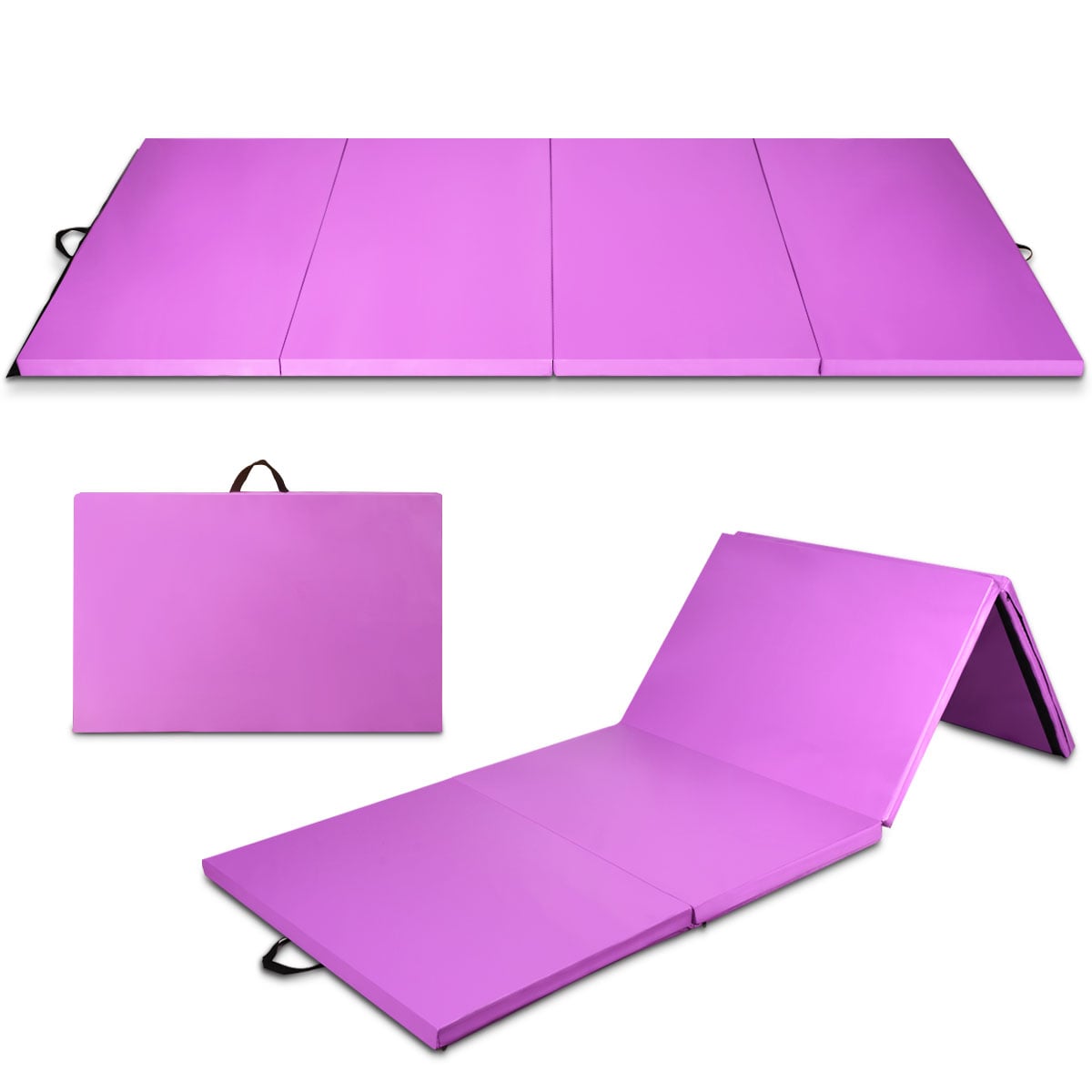 244 cm x 122 cm kokoontaitettava voimistelumatto - violetti