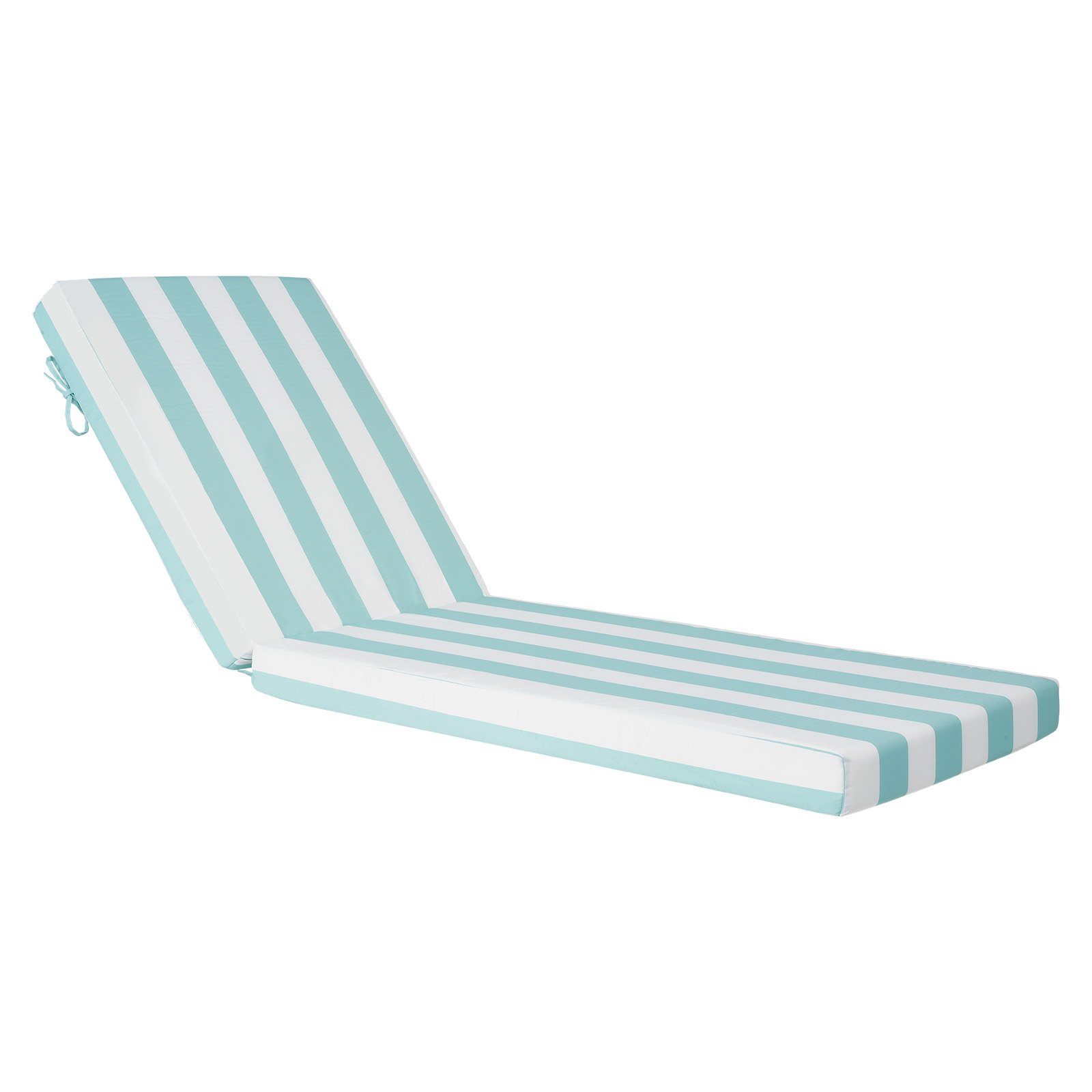 Vedenpitävät haalistumattomat aurinkotuolin pehmusteet, 2 kpl, 203 × 66 × 9,8 cm, kiinnitysnauhat, ulos, terassille ja altaan reunalle, vihreä-valkoraidallinen