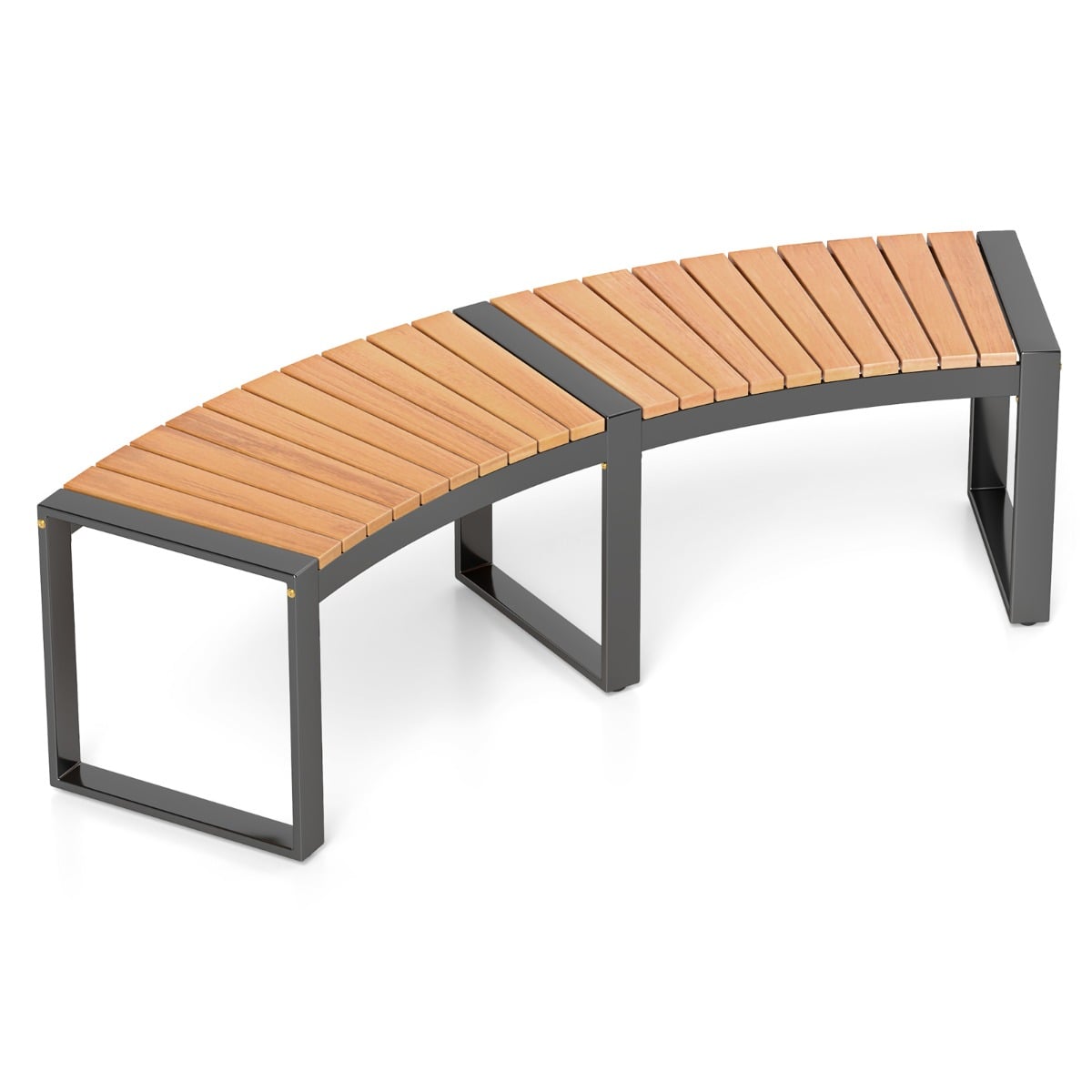 Ilmastikukindel metallist aiapink ilma seljatoeta, tugev pargi- ja terrassipink (kandevõime kuni 360 kg), 1 tk, pruun