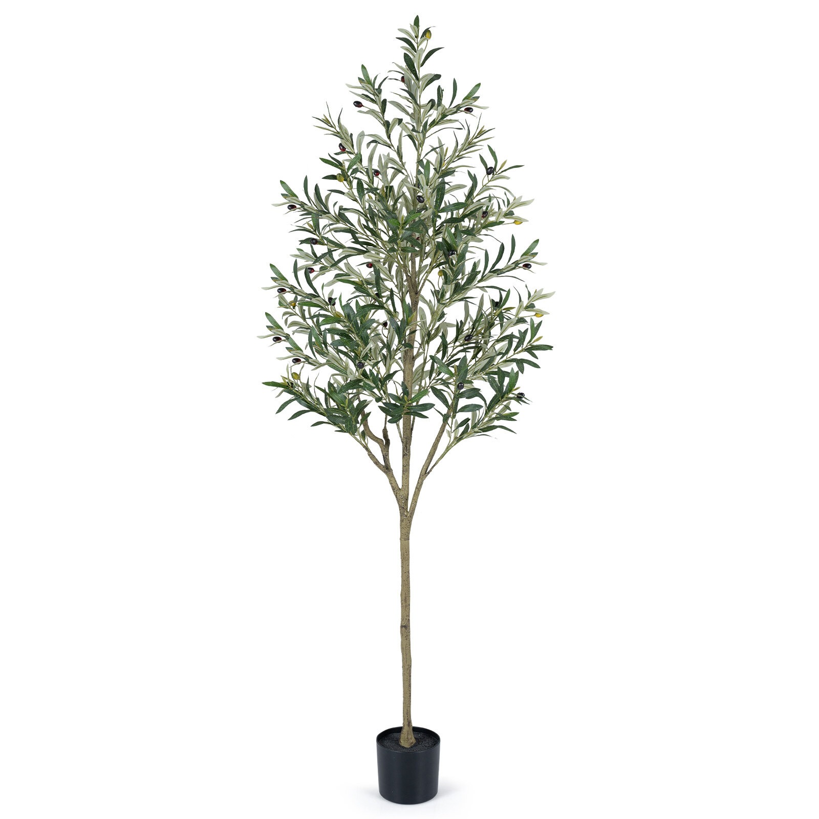 Koristeellinen tekooliivi realistisilla hedelmillä ja lehdillä sisäkäyttöön, 190 cm