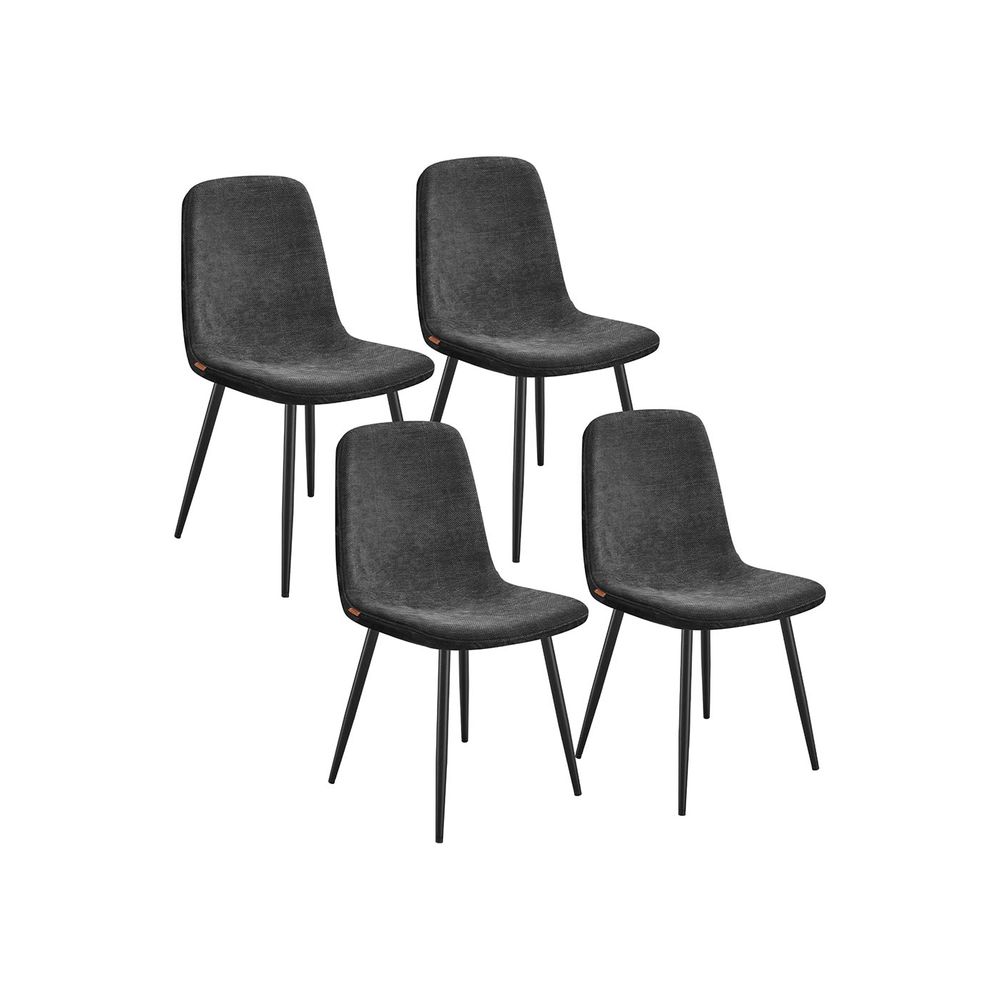 Sarja chenille-ruokailutuoleja (4 kpl), liuskeenharmaa
