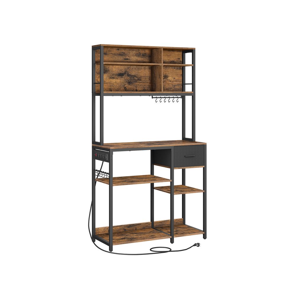 Keittiön hylly 40 x 80 x 180,4 cm vintage - sävy ruskea - musta