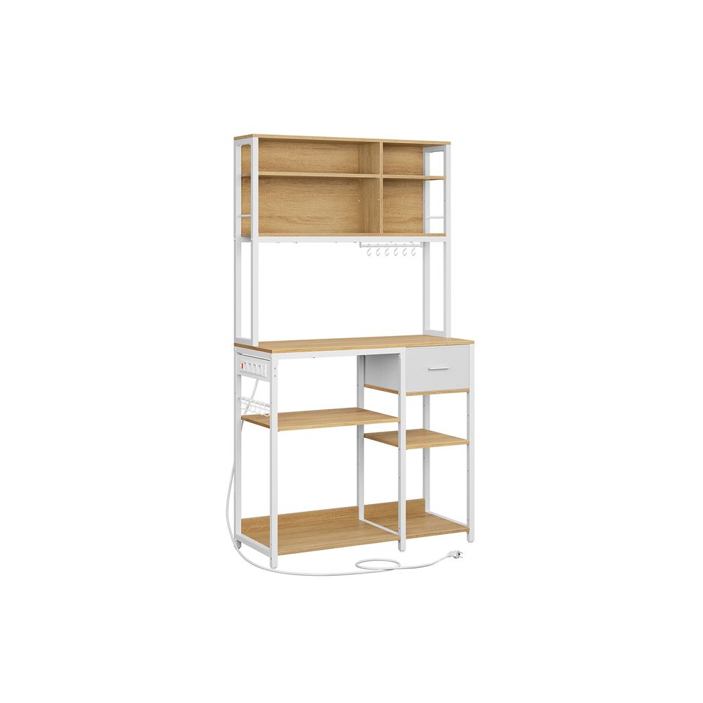 Keittiön hylly 40 x 80 x 180,4 cm kultatammi - pilvenvalkoinen