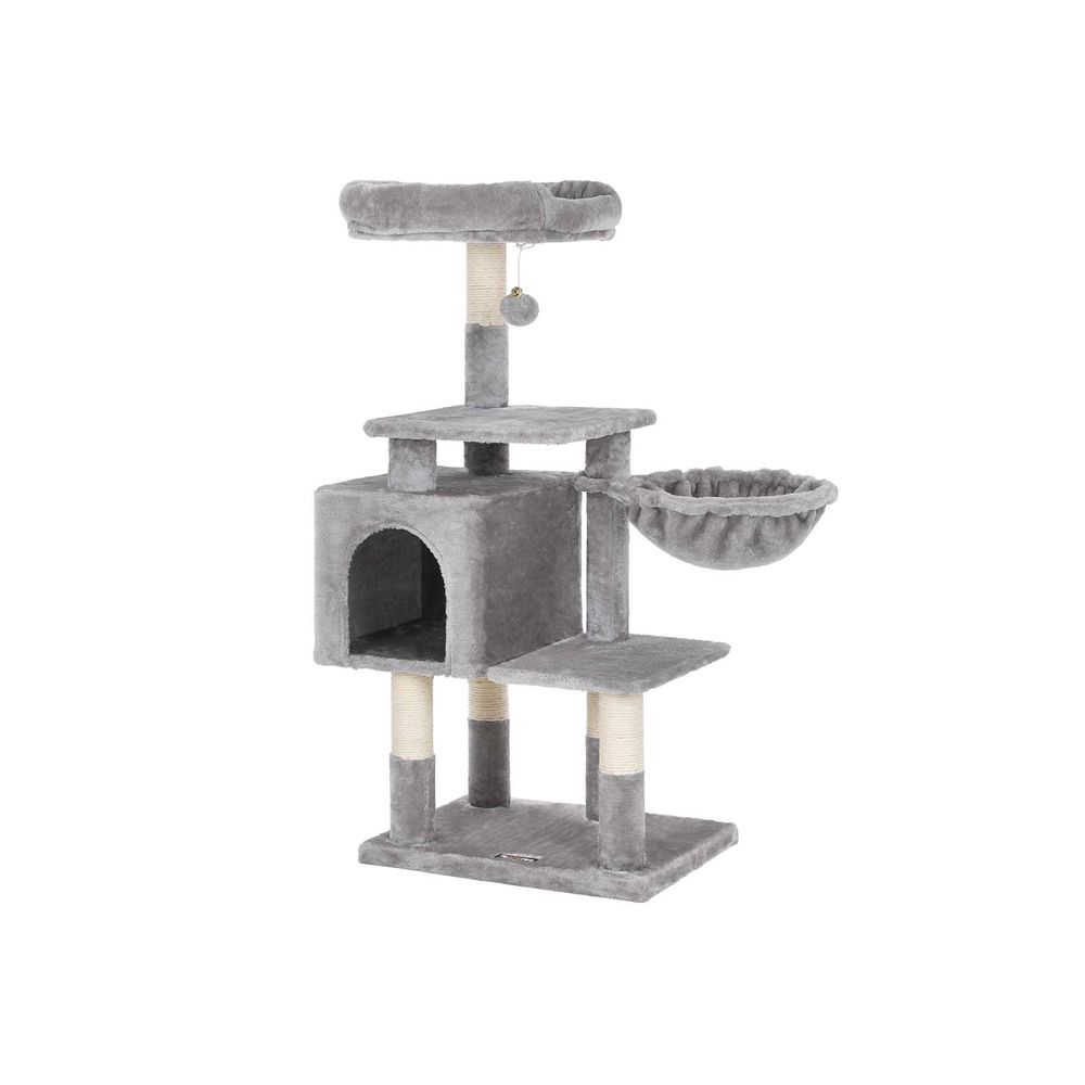 Cat tree with hammock, 110 cm, gray