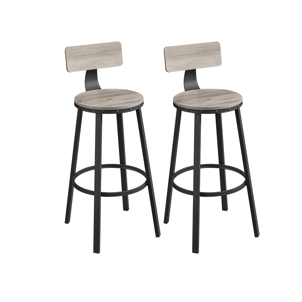 Baarijakkarat, 2 kpl, metallirunko, istuinkorkeus 73,2 cm, teollinen muotoilu