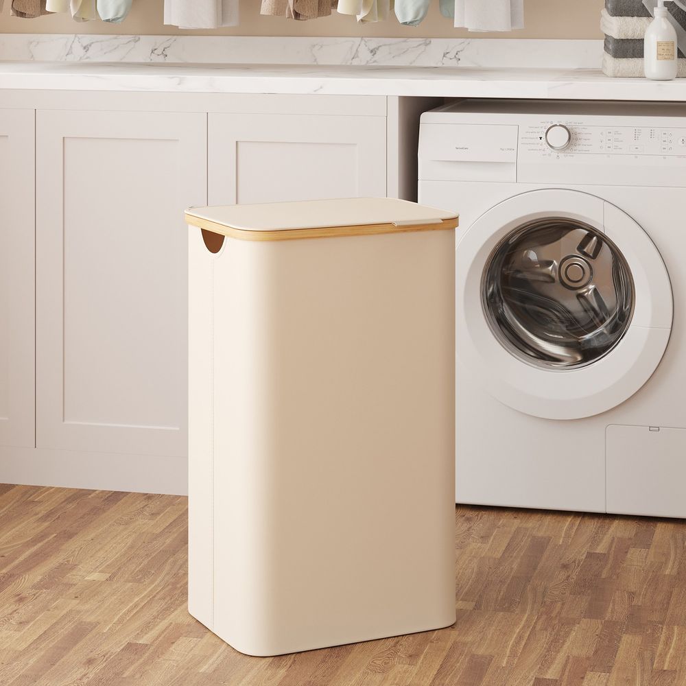 Pyykkikori, pyykinkerääjä kannella, 90 l
