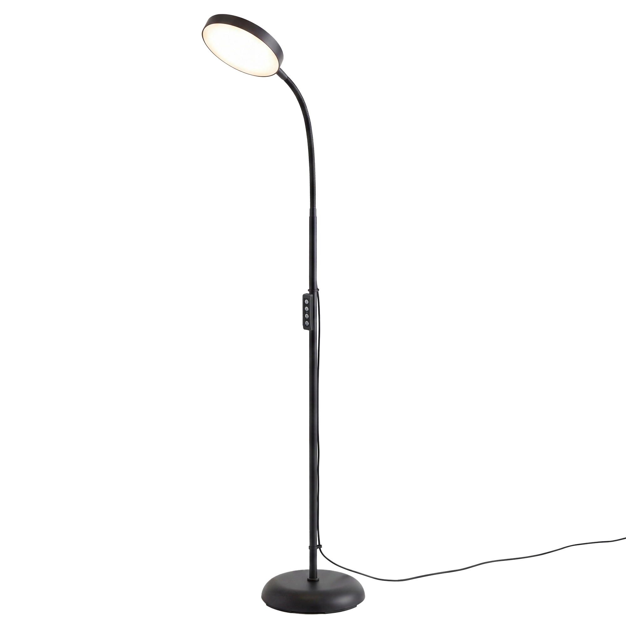 LED - lattiavalaisin, himmennettävä lukulamppu, 360° kääntyvä, olohuoneeseen, 22 x 22 x 170 cm, musta