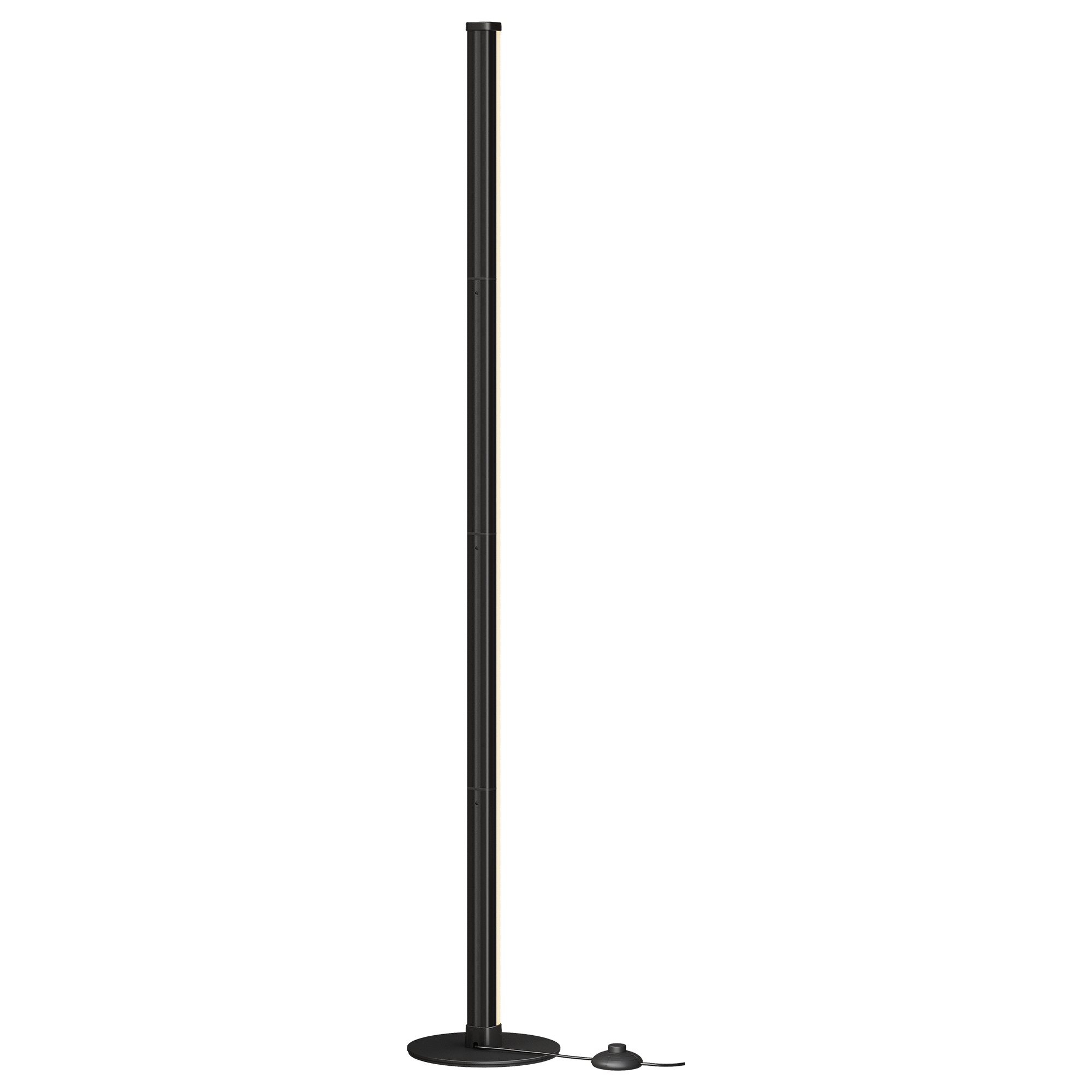 Himmennettävä LED - lattiavalaisin lämpimällä valkoisella valolla, 3000 K, 18 x 18 x 139,4 cm, musta