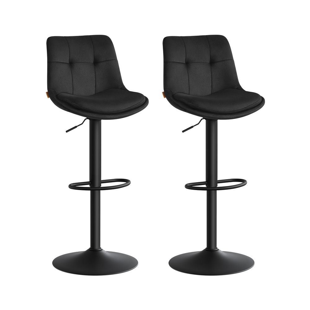 2 Velvet baarituolia, korkeussäädettävä ja kääntyvä, mustemusta