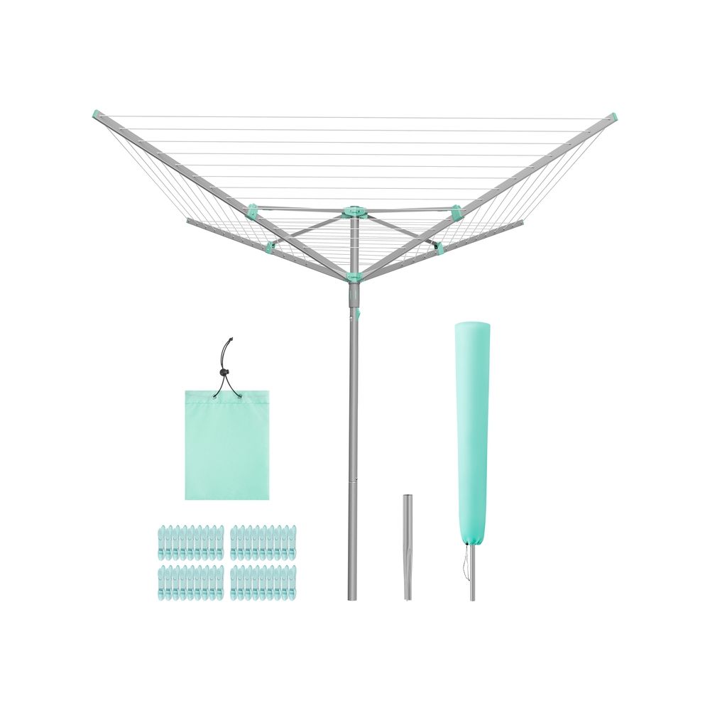 Pöörlev välipesukuivatusrest Umbrella (60 m) - komplektis kate ja maapinna ankur