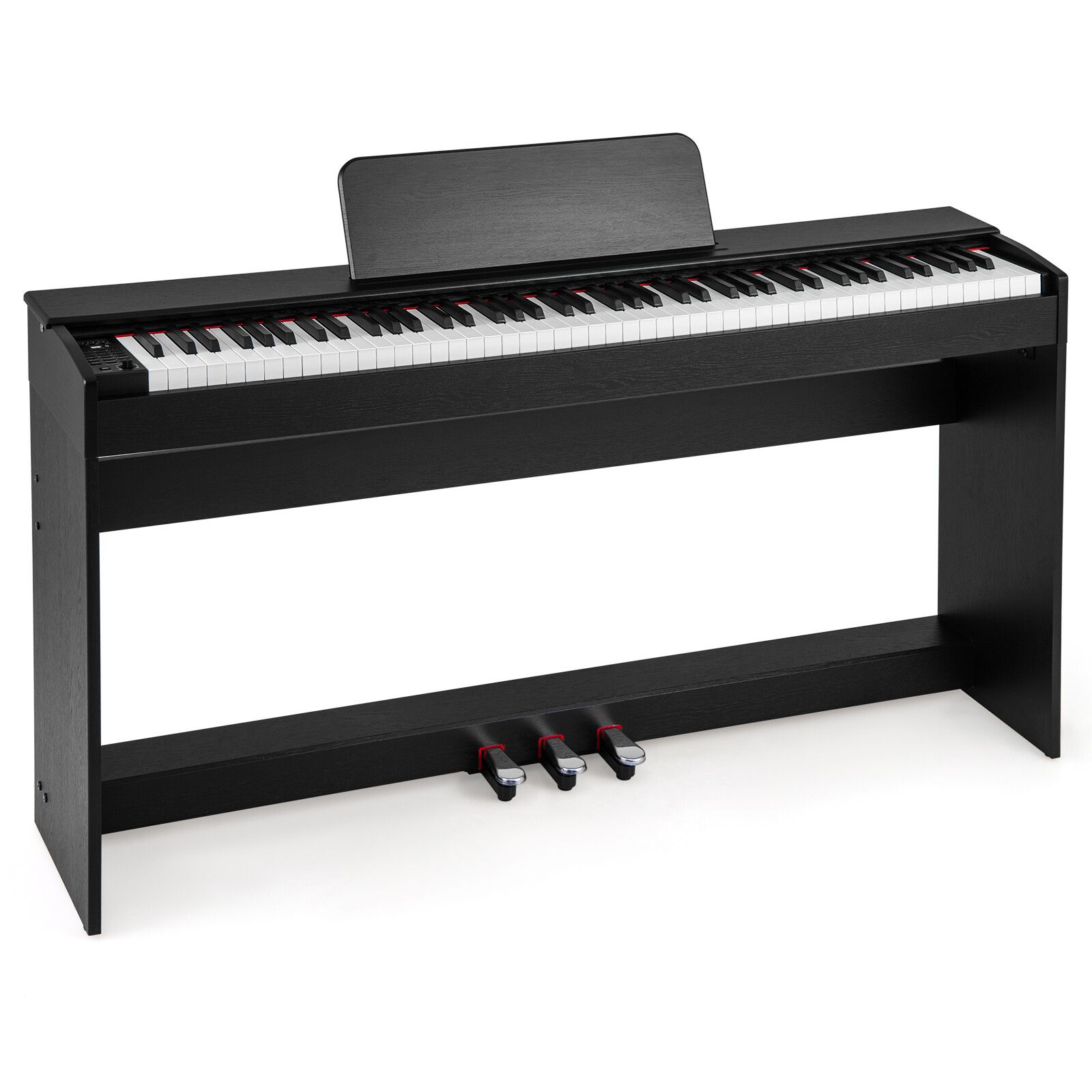 Digitaalinen piano, 88 kosketinta, vasaramekanismi, painotettu kosketinsoitin, sähköpiano, huonekaluteline, musta