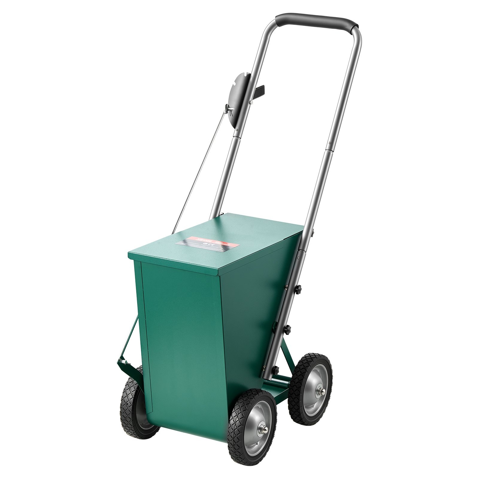 Teräksinen kuivakalkin merkintäkone vakiokentille, jauhetilavuus 22,7 kg, viivanleveys 50–100 mm, 4 tukevaa pyörää, selkeä tasainen merkintä ja helppo työntää yhden henkilön voimin