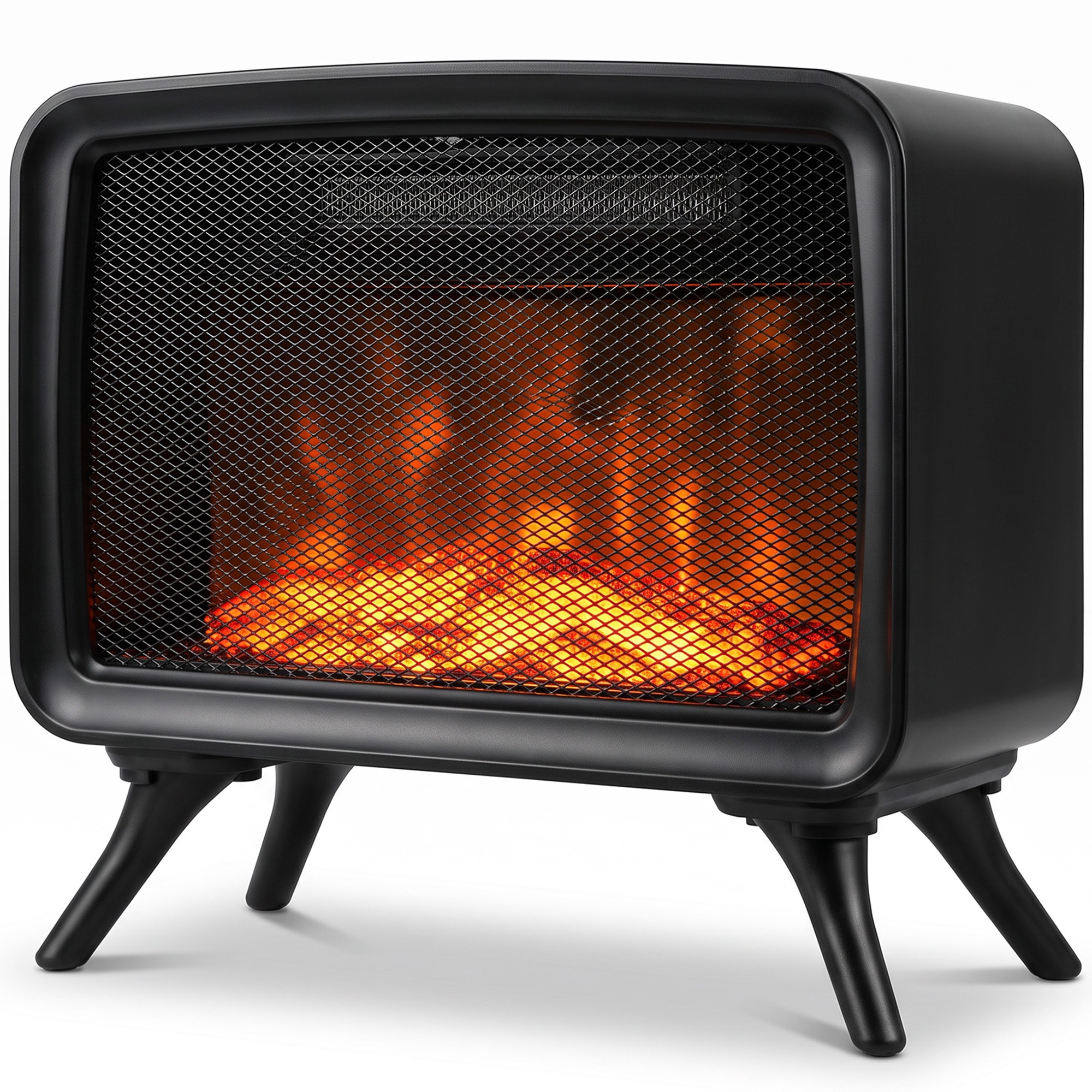 Sähkötakka lämmittimellä, irrotettavalla jalustalla, säädettävällä termostaatilla ja 3D-liekkiefektillä, 800/1600 W