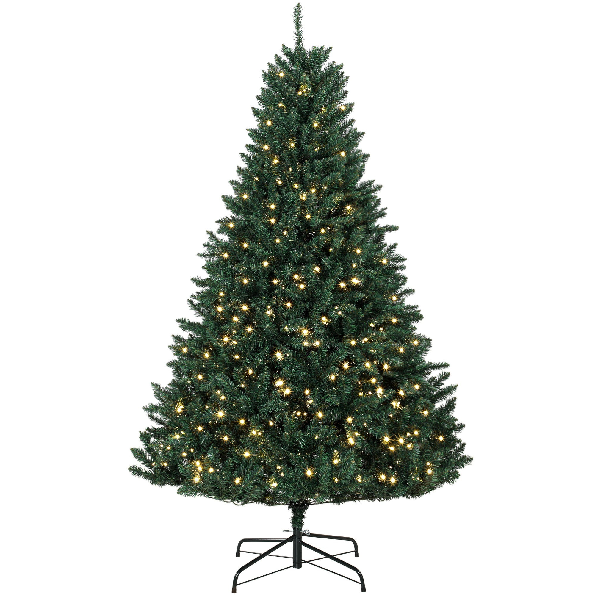 Tekojoulukuusi, 550 lämpimän valkoista LED-valoa, 1494 oksaa, paloa hidastava muovi ja metalli, 180 × 112 cm, vihreä