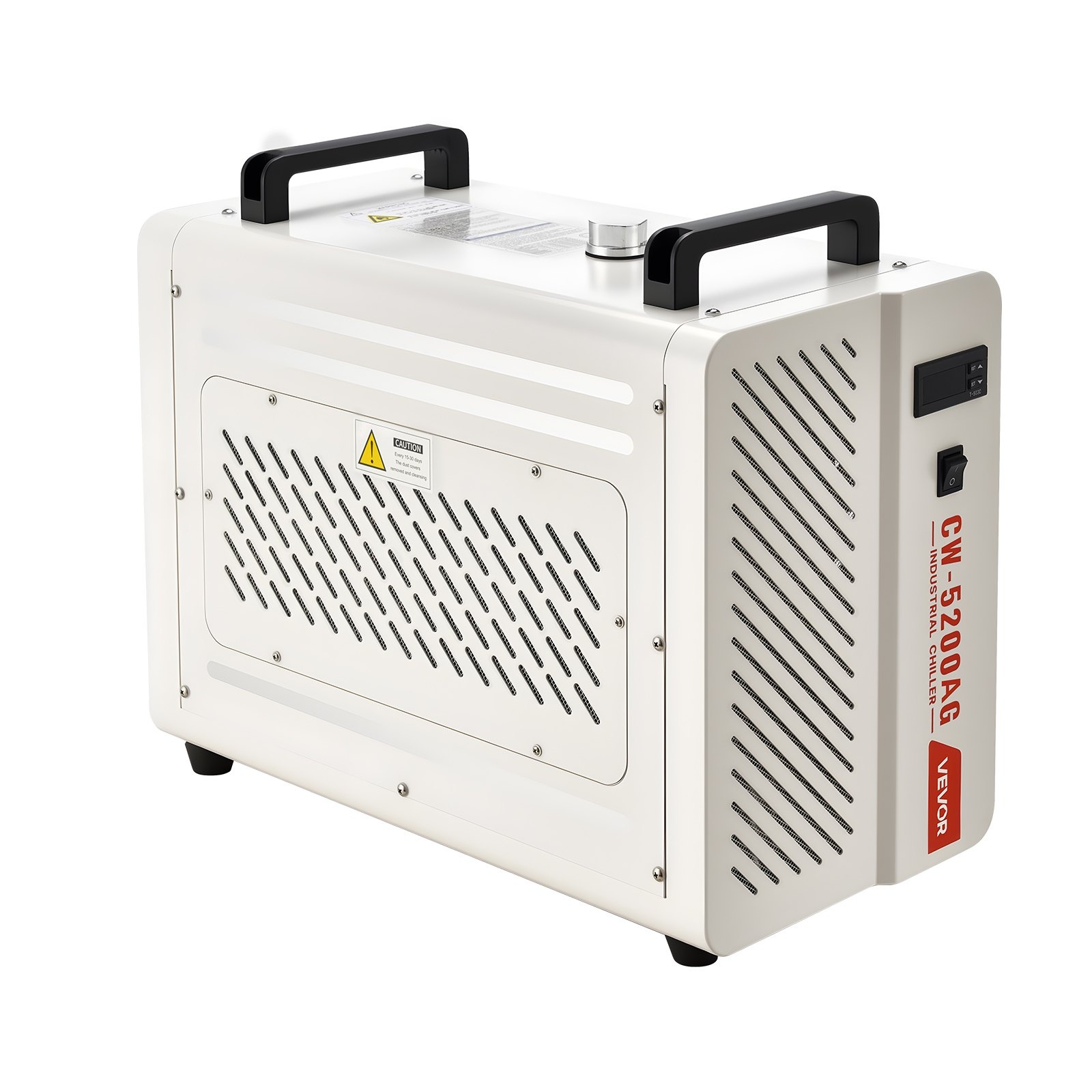 Kompressorikäyttöinen teollinen vedenjäähdytin CO2-laserputkella varustetuille kaiverrus- ja leikkauskoneille, 1600 W, 7 l säiliö ja enimmäisvirtaus 13 l/min