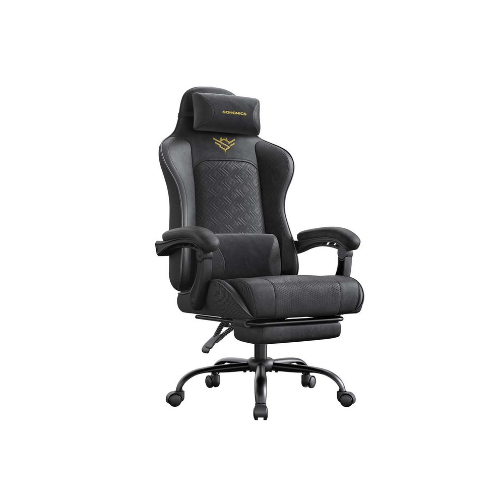 Ergonominen tietokonetuoli jalkatuella ja pehmusteella, tummanharmaa